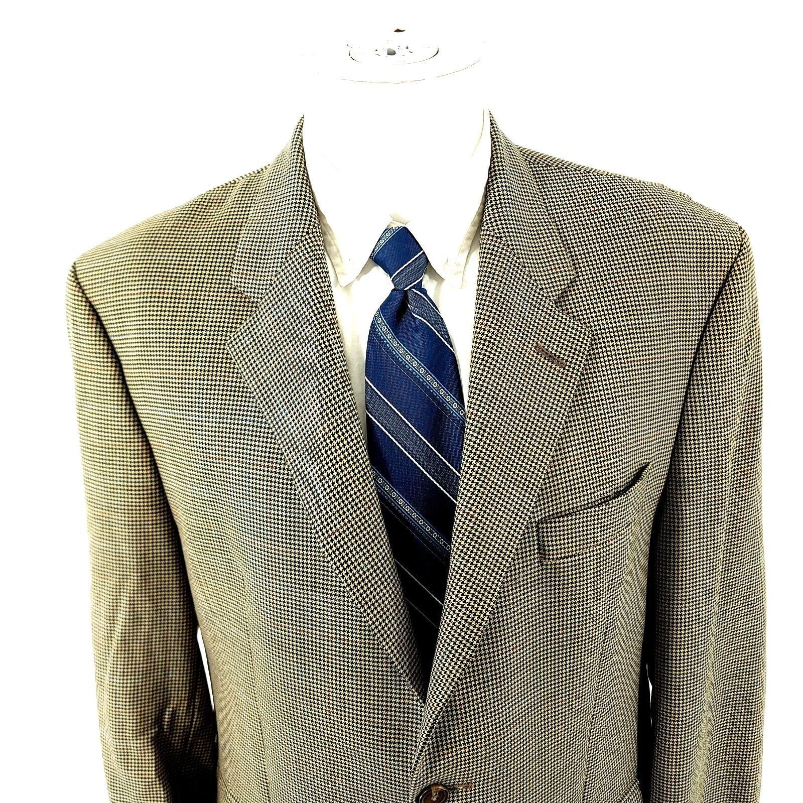 Lauren Ralph Lauren Lauren Ralph Lauren Wool 2 Button Sport Coat 42R Tan Houndst Size 42R - 1 Thumbnail