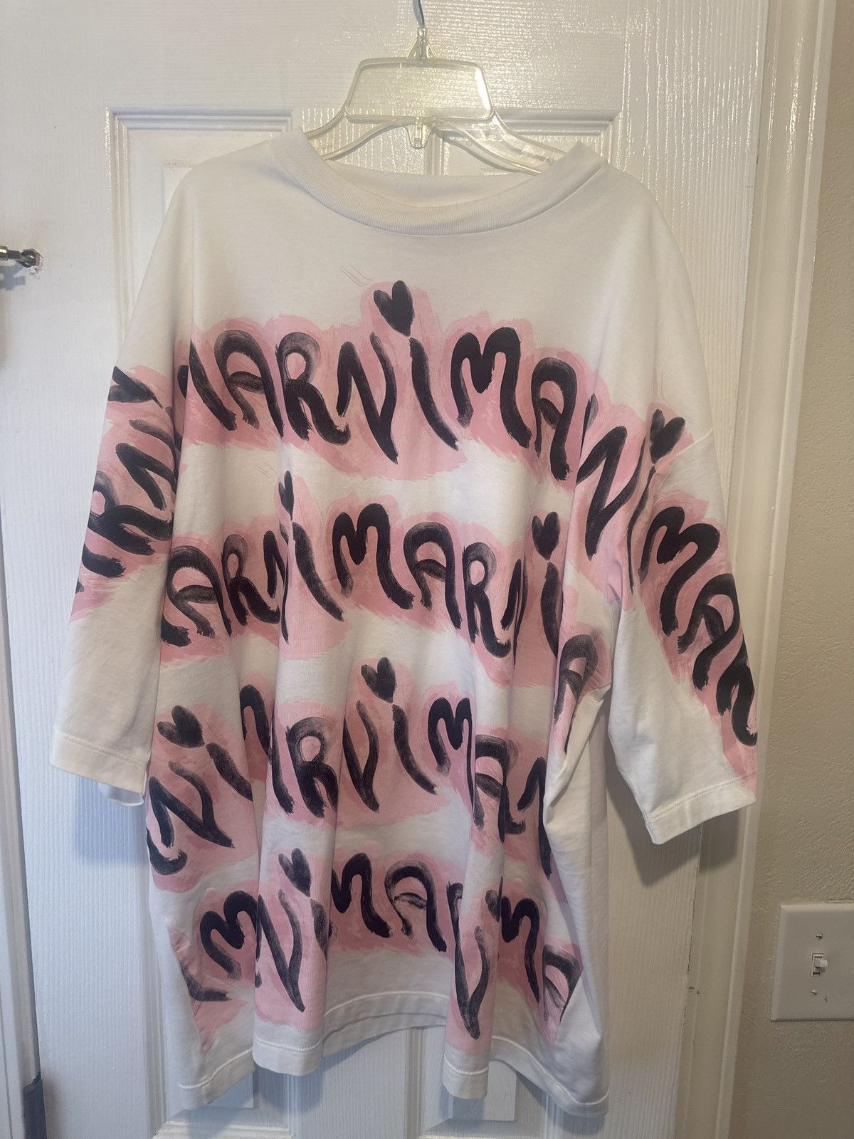 image of Marni Logo-Print T-Shirt in White, Men's (Size XL)