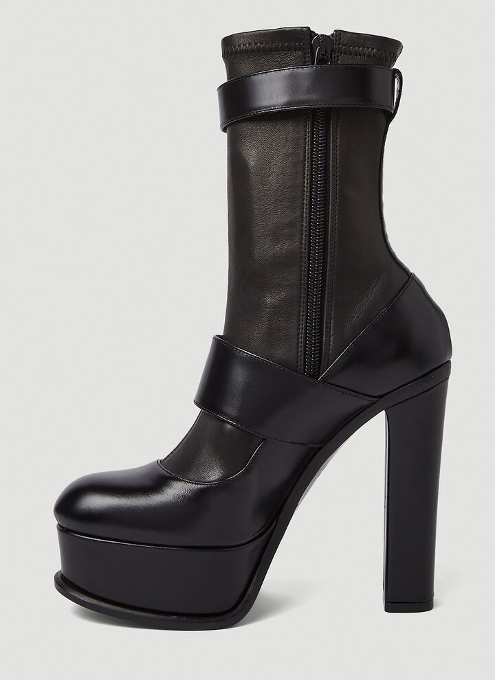 Alexander McQueen o1y0225 Ankle Boots in Black Size US 10 / IT 40 - 3 Thumbnail