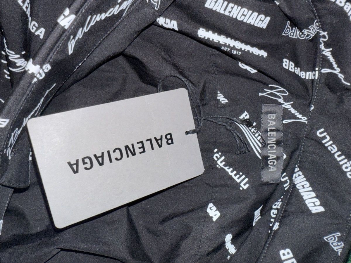 Balenciaga BALENCIAGA Logo-Print Poplin Midi Dress Sz.L Size L / US 10 / IT 46 - 13 Thumbnail