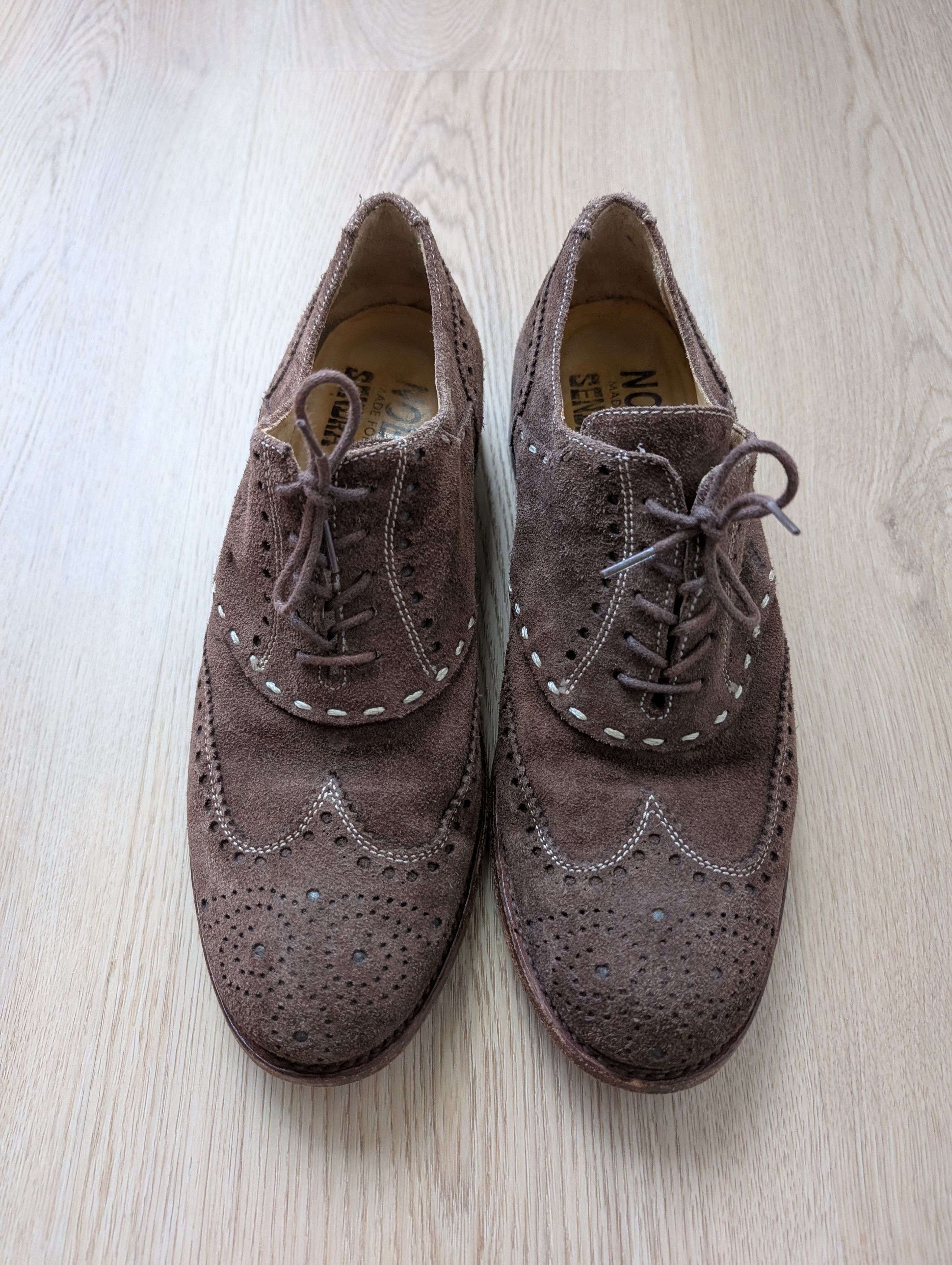 Sendra Sendra 7850 Suede Leather Lace-Up Shoes Wingtip Pattern Size US 8 / EU 41 - 2 Thumbnail
