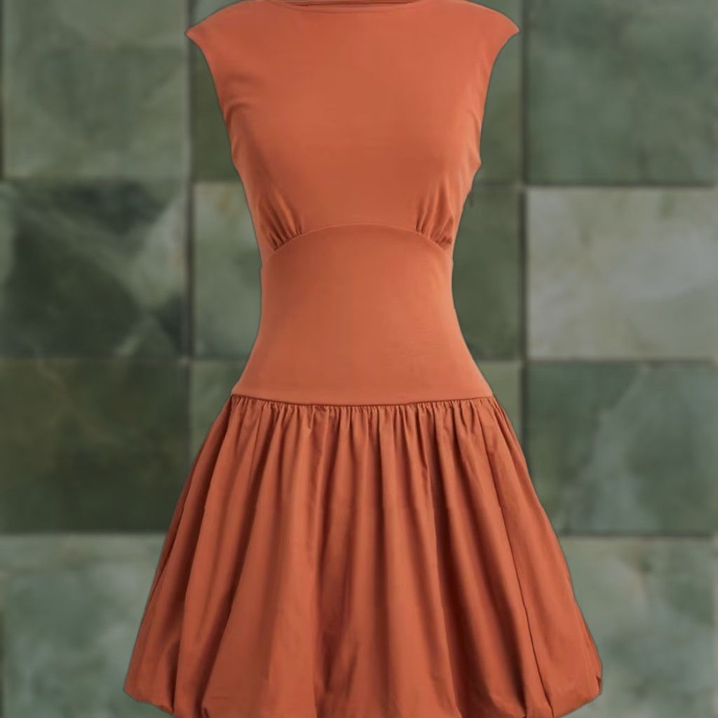 J. Crew Dress A-Line Bubble-Hem Medium Red Womens M Short Spotted Returns