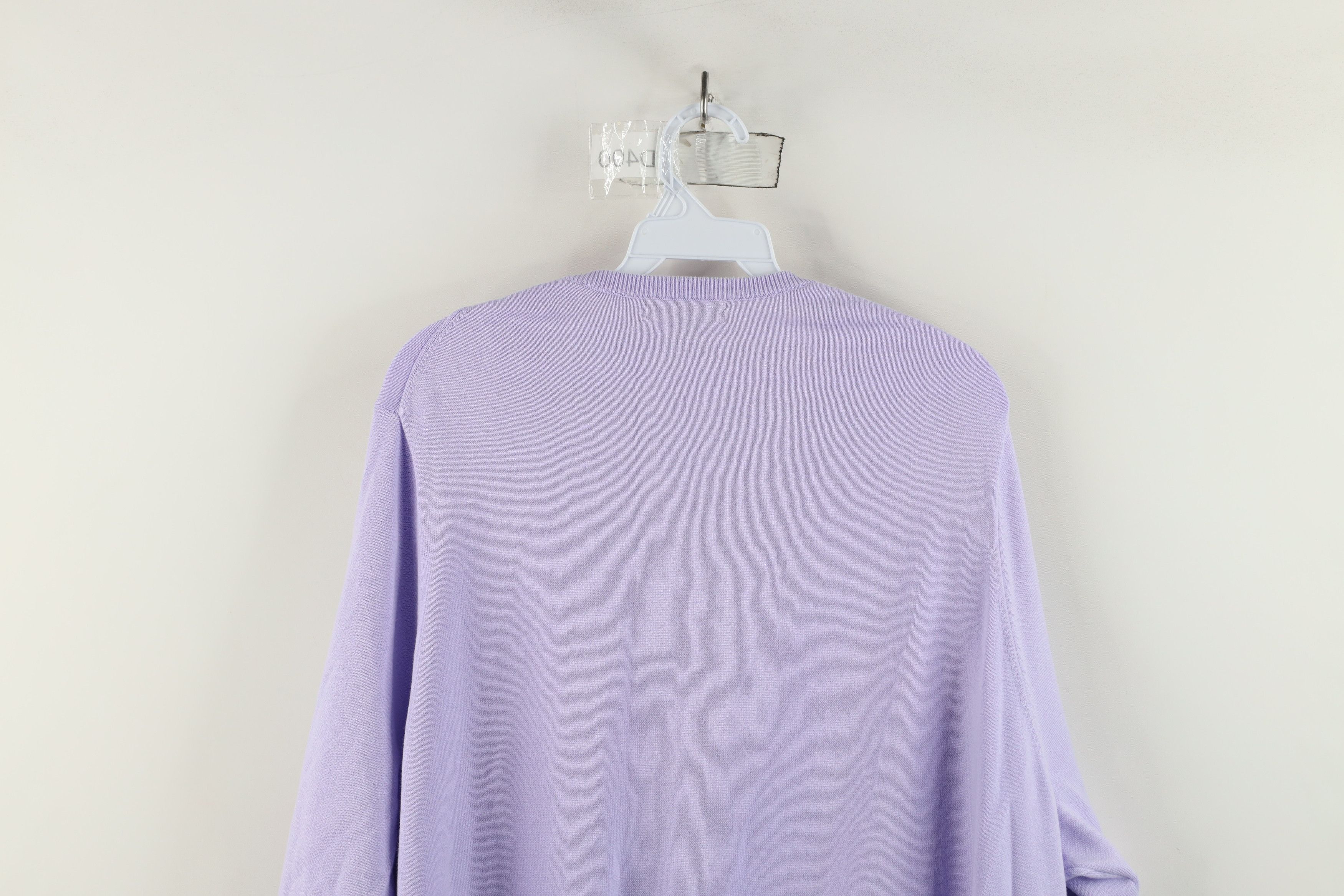 Lands' End × Vintage Vintage Lands End Cotton 3/4 Sleeve Cardigan Sweater Lilac Size 3XL / US 20-22 - 12 Thumbnail