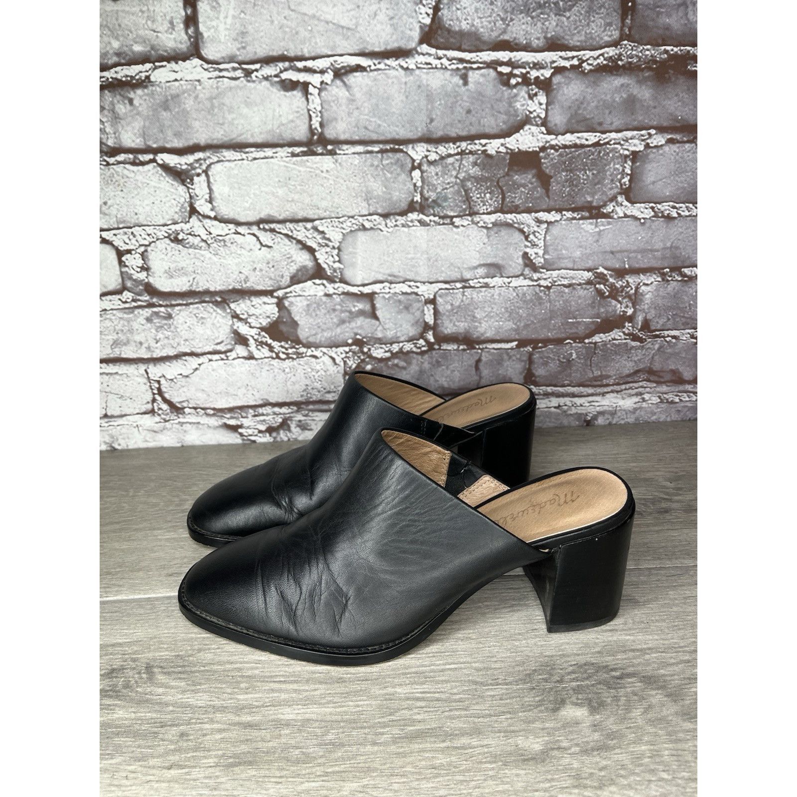Madewell Madewell Black Leather THE HARPER Mules Slip On Clogs Heels Size US 8.5 / IT 38.5 - 18 Thumbnail