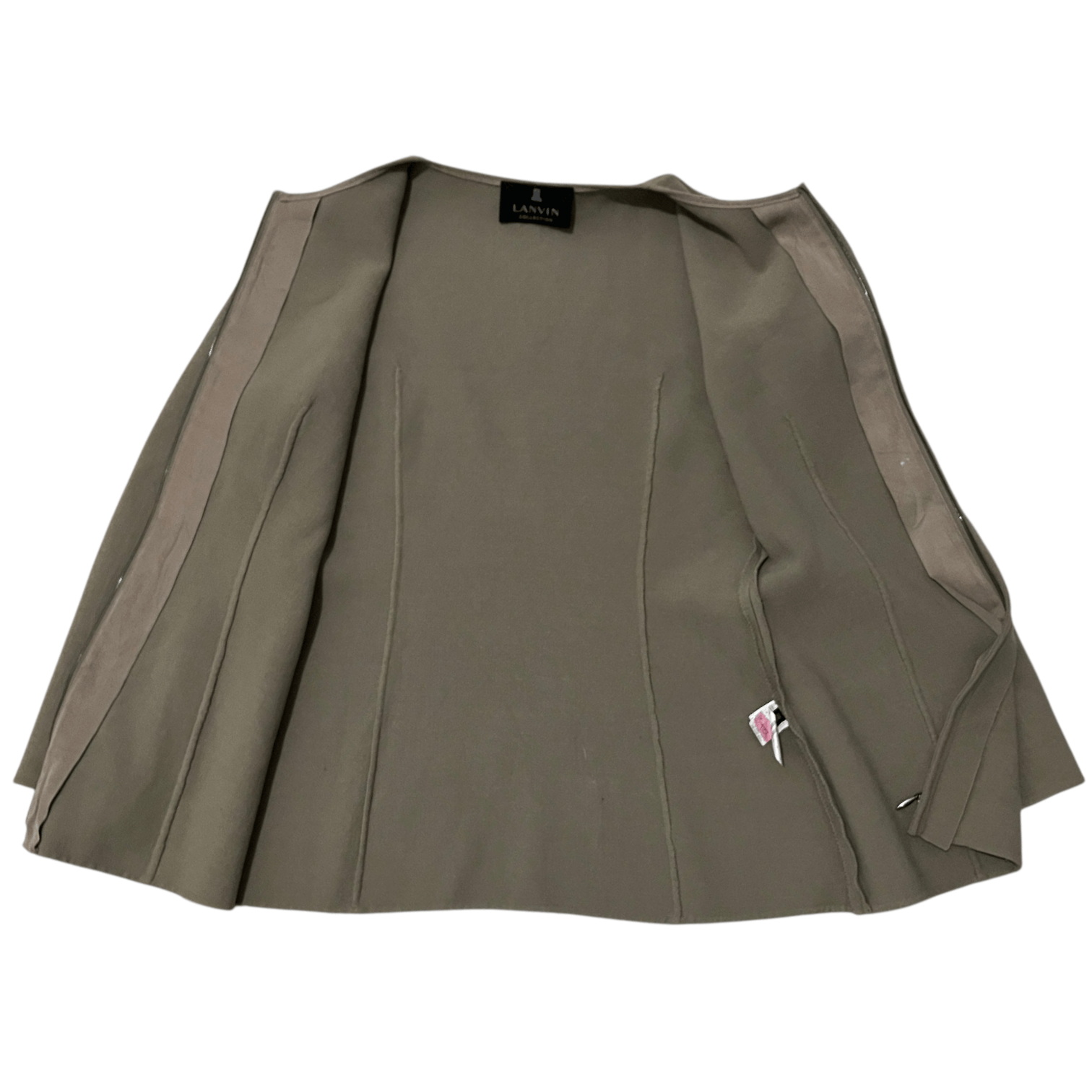 Lanvin Lanvin Collection 15 Taupe Collarless Structured Knit Jacket Size M / US 6-8 / IT 42-44 - 3 Thumbnail