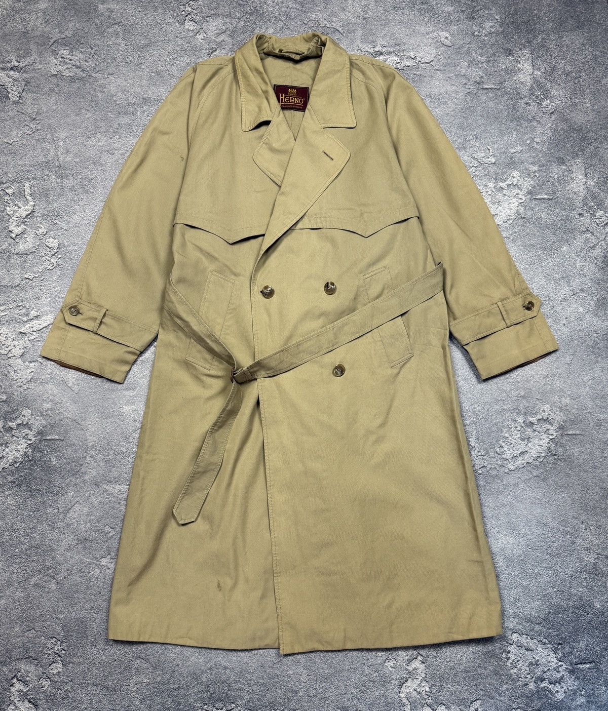 Herno × Vintage Vintage Herno Navy Trench Coat Jacket Size US L / EU 52-54 / 3 - 1 Thumbnail