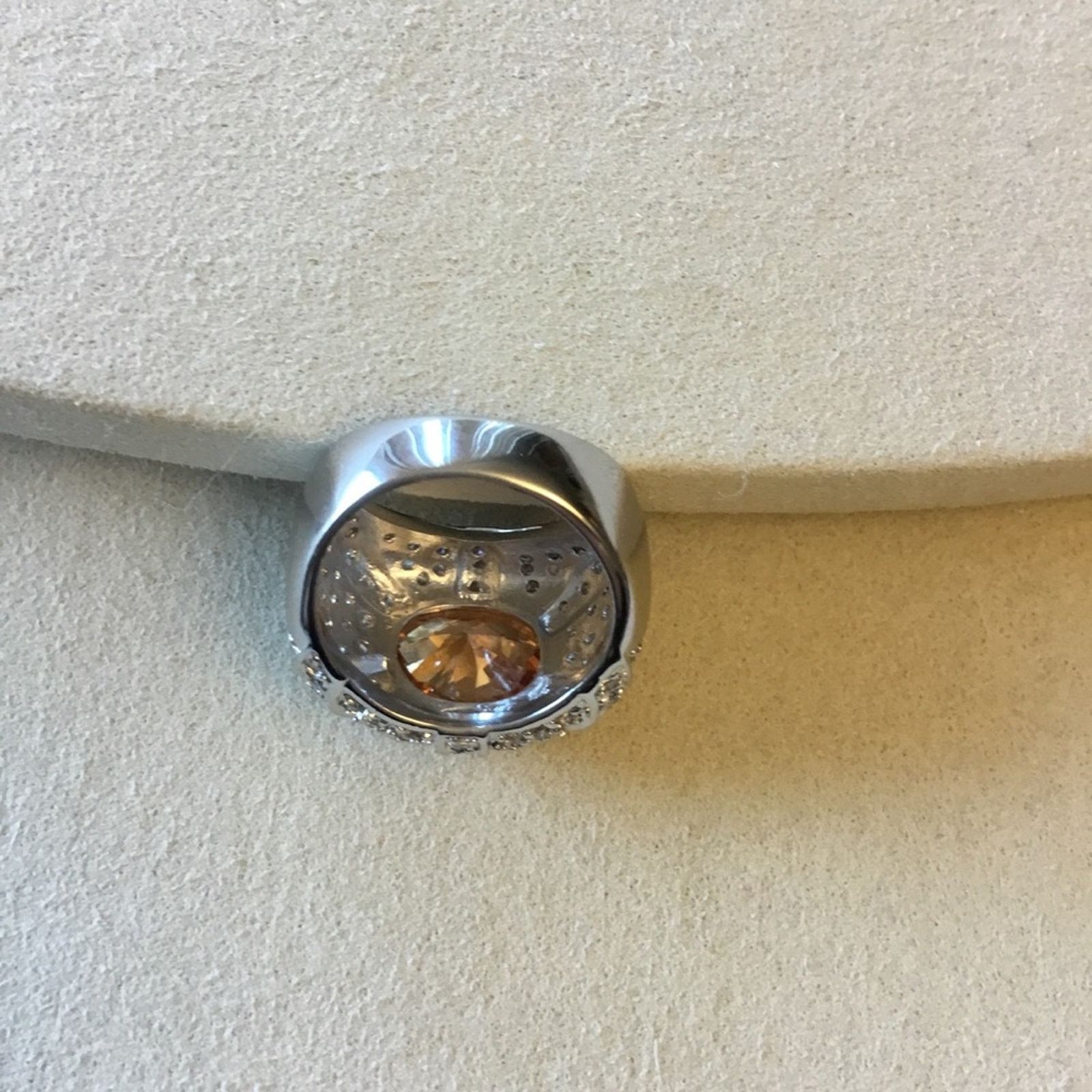 Other Sterling Silver Yellow Crystal Statement Ring Size ONE SIZE - 8 Thumbnail