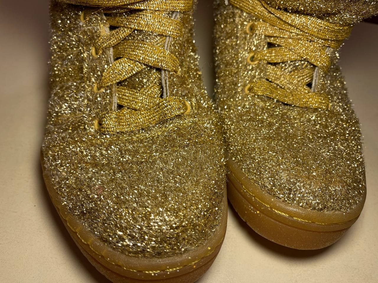 Adidas × Jeremy Scott ADIDAS JEREMY SCOTT sneakers, BEAR, Tinsel Gold shoes G96188 Size US 9 / EU 42 - 11 Thumbnail