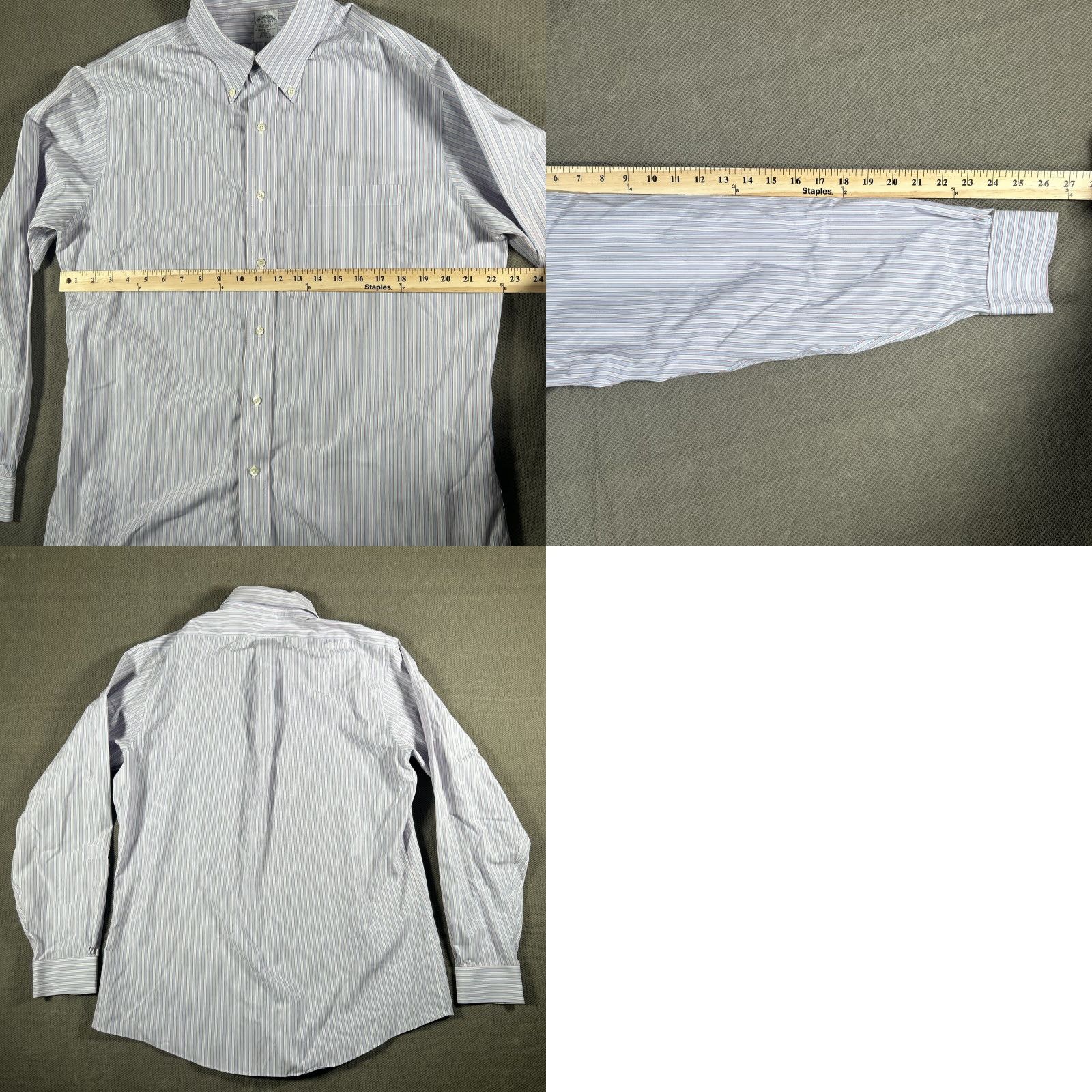 Brooks Brothers Brooks Brothers Button-Down Shirt Blue Stripe 16.5-36 Mens Long Sleeve Non-Iron Casual Regular Button-Up Collared Woven Cotton Shirt Size US XL / EU 56 / 4 - 8 Thumbnail