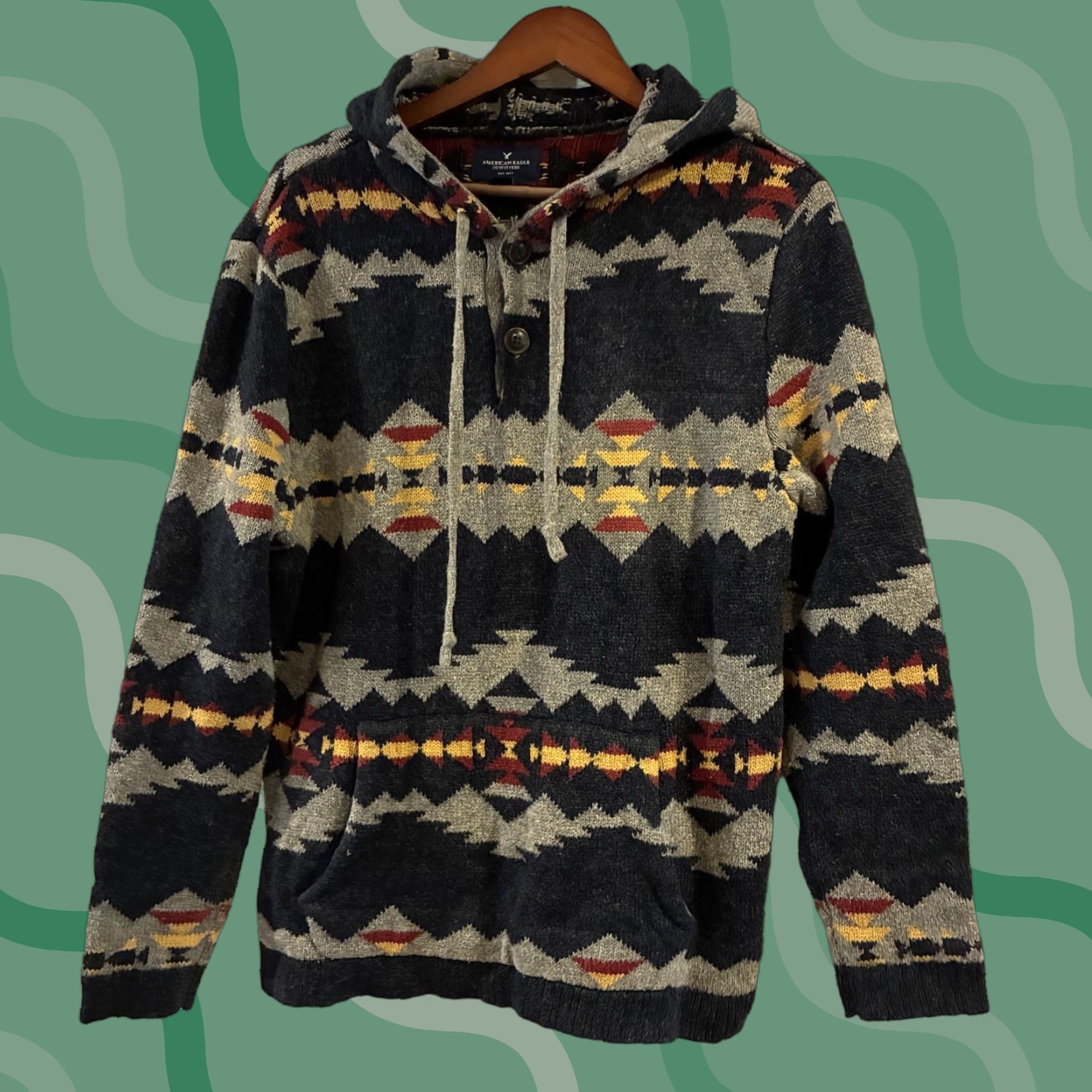 American Eagle Outfitters **American Eagle Outfitters Men’s M Gray Aztec Print Sweatshirt** User: American Eagle Outfitters Men’s M Gray Aztec Print Hoodie Size US M / EU 48-50 / 2 - 1 Thumbnail
