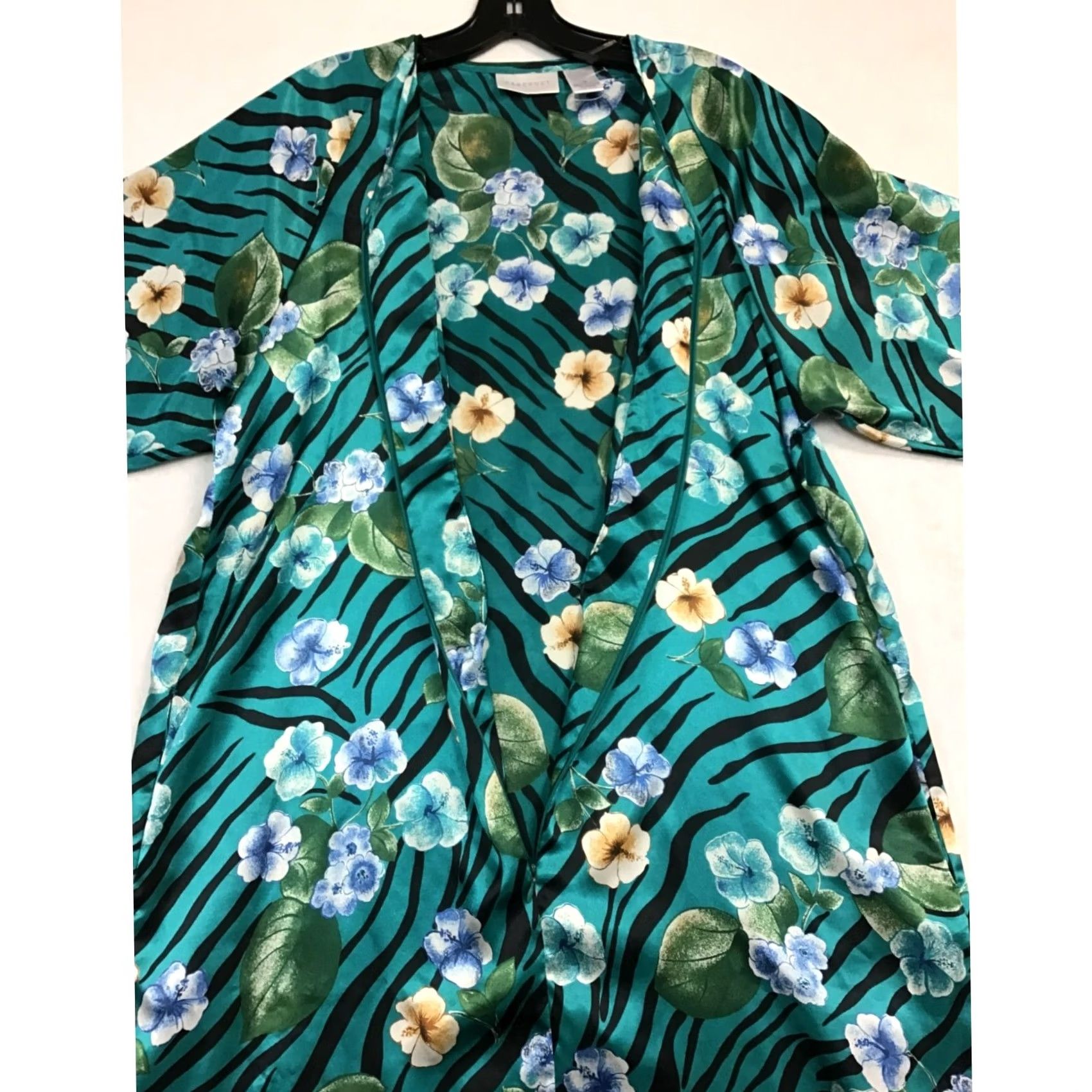 Vintage Cabernet Silk-Like Long Robe Womens Medium Blue Size ONE SIZE - 4 Thumbnail