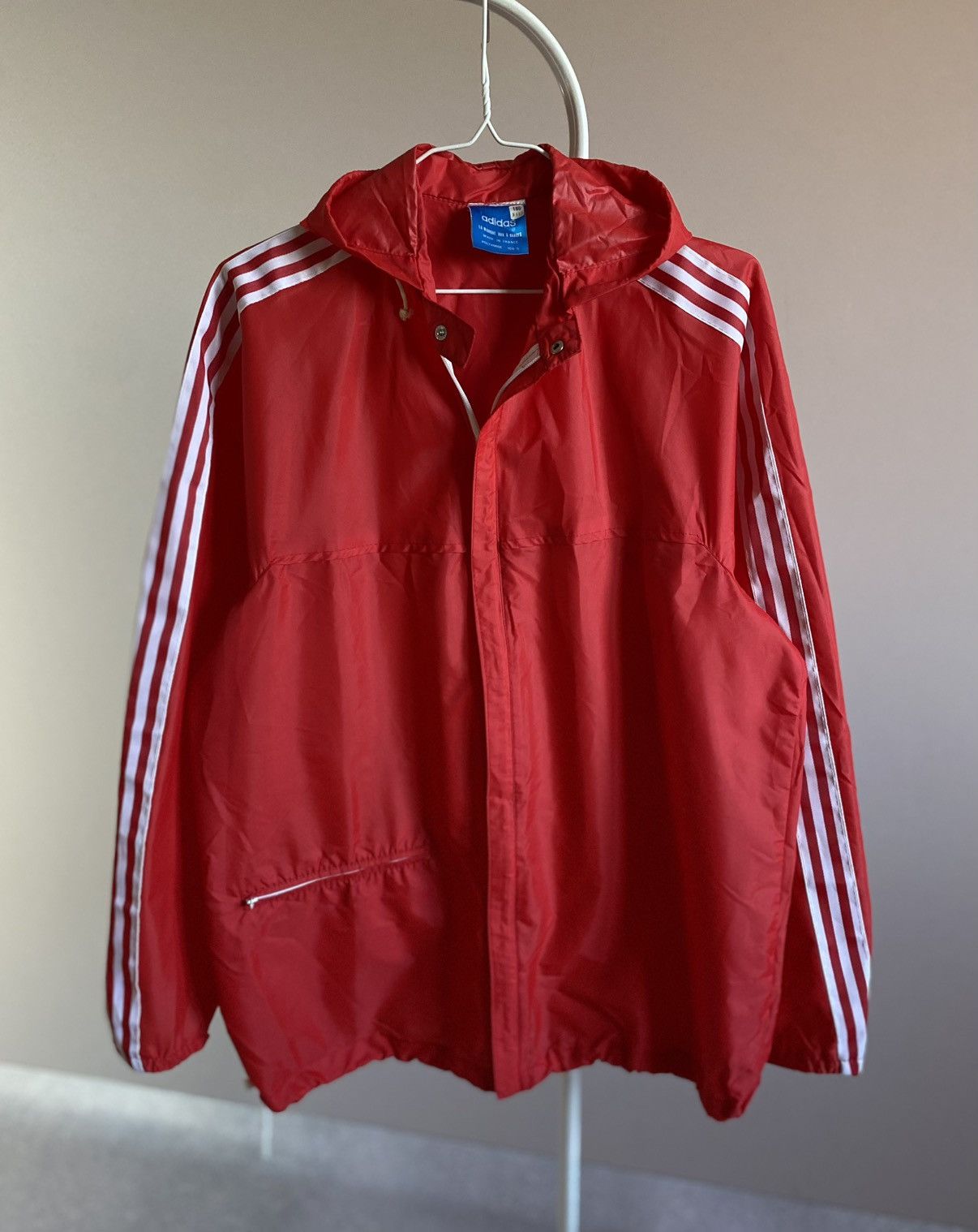Adidas 70s Vintage Adidas Windbreaker Made France Rain Jacket Coat Size US L / EU 52-54 / 3 - 1 Thumbnail