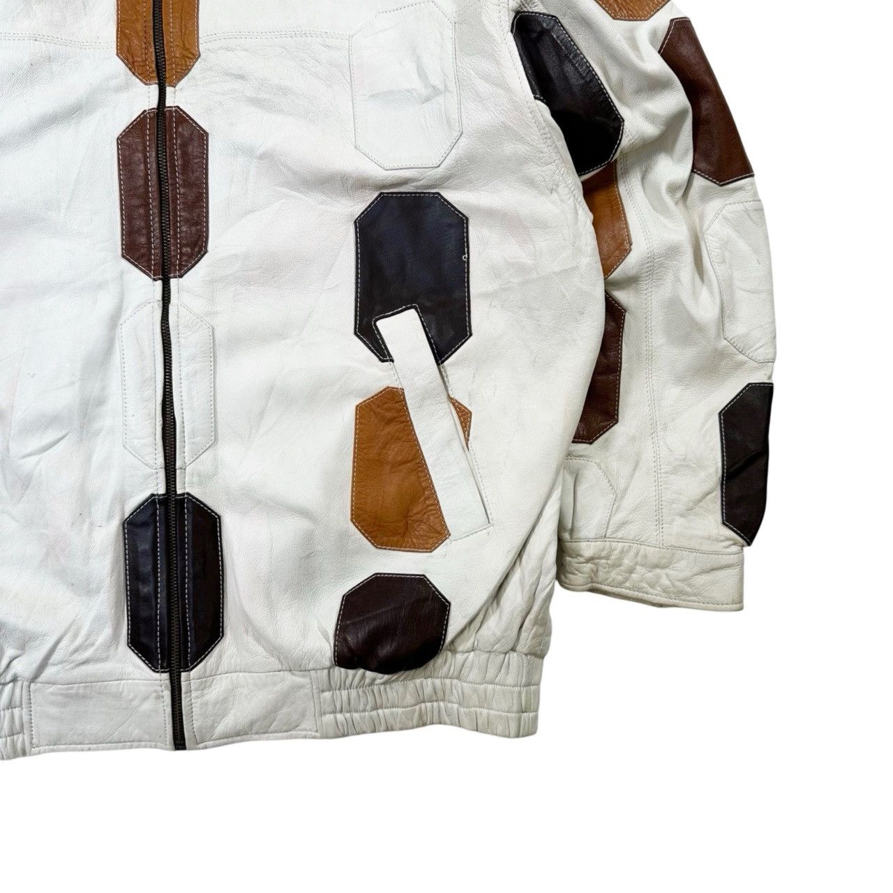 Vintage Vintage 90s Bolo Patterned Leather Zip Up Jacket Size US XXL / EU 58 / 5 - 3 Thumbnail