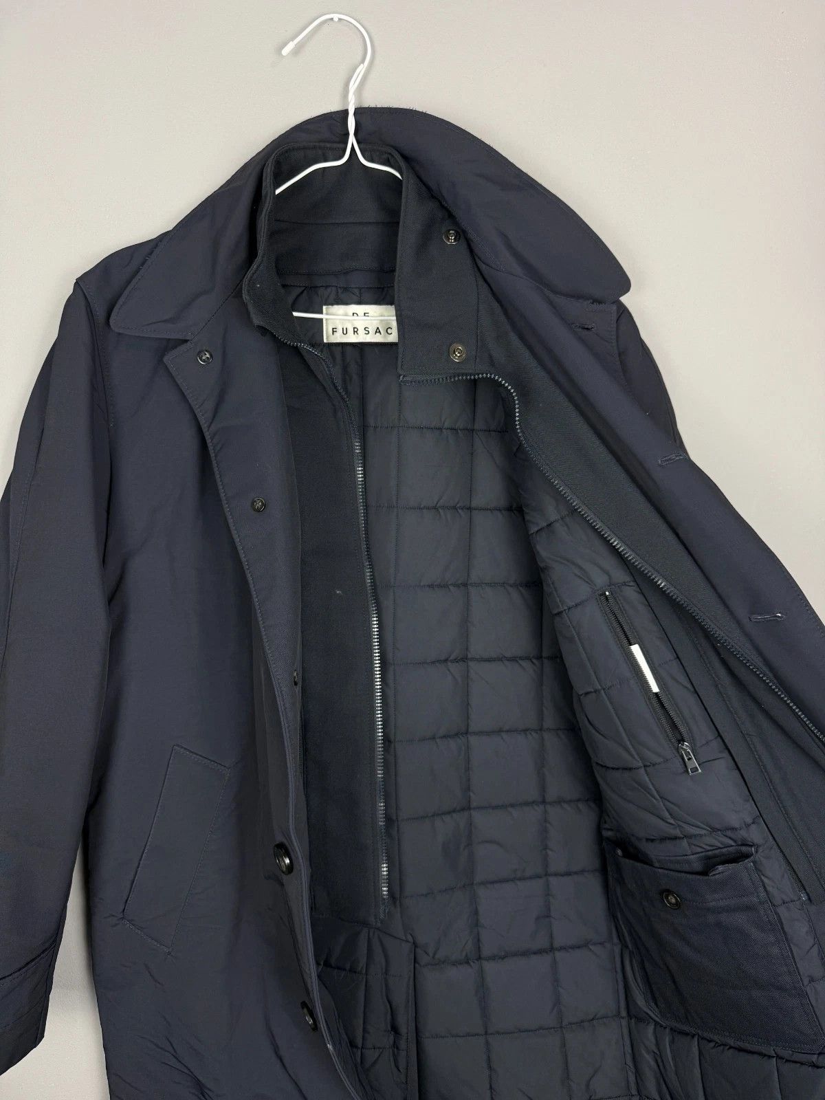 De Fursac De Fursac Navy Blue Coat Jacket Cloth Parka RRP 900$ Size US L / EU 52-54 / 3 - 3 Thumbnail