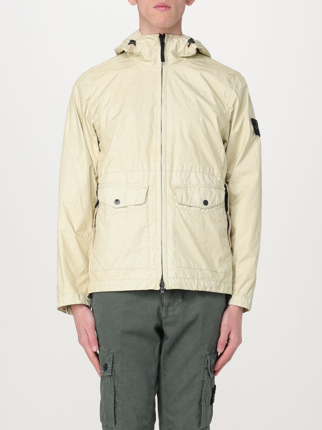 image of Stone Island Jacket Men Beige (Size 2XL)