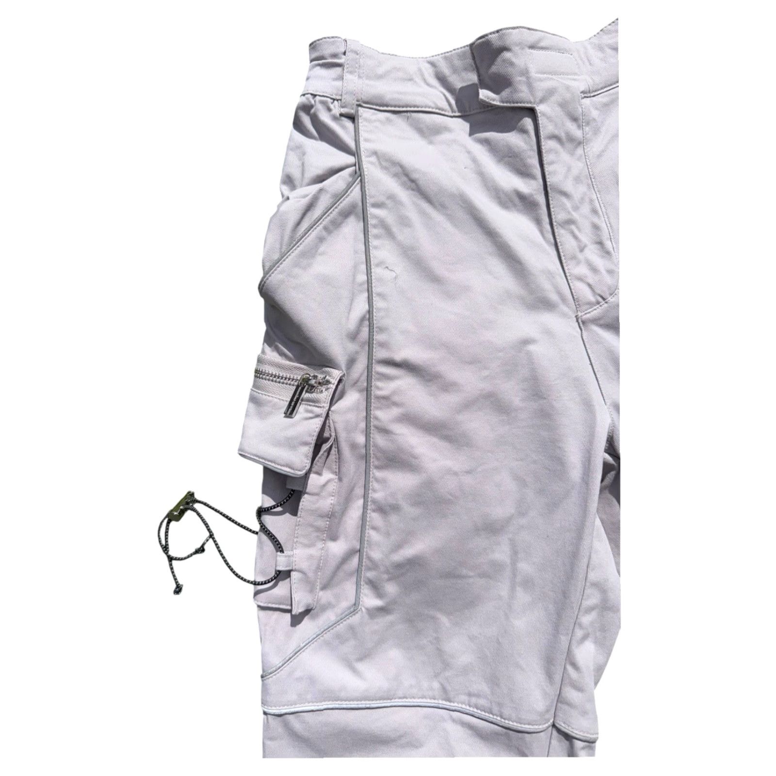 Vintage Maniere de Voir Grey Reflective Piped Cargo Pants Womens Size 6 Size 28" / US 6 / IT 42 - 4 Thumbnail