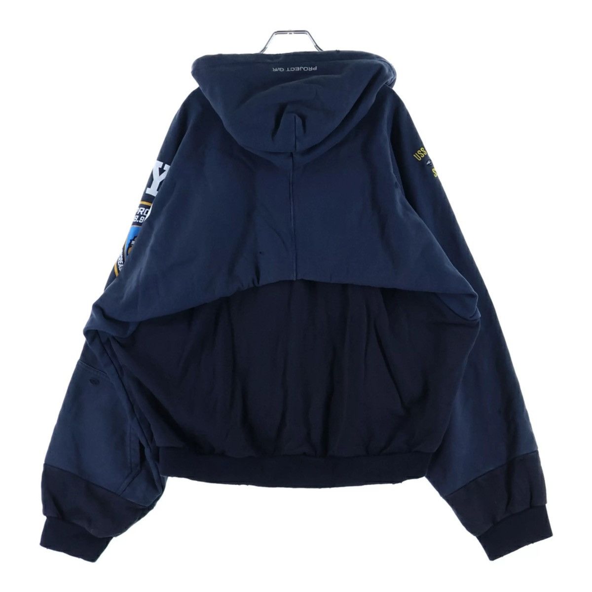 PROJECT G/R RECONSTRUCTED FOLDED ZIP HOODIE - NAVY size 2 Size US M / EU 48-50 / 2 - 2 Thumbnail