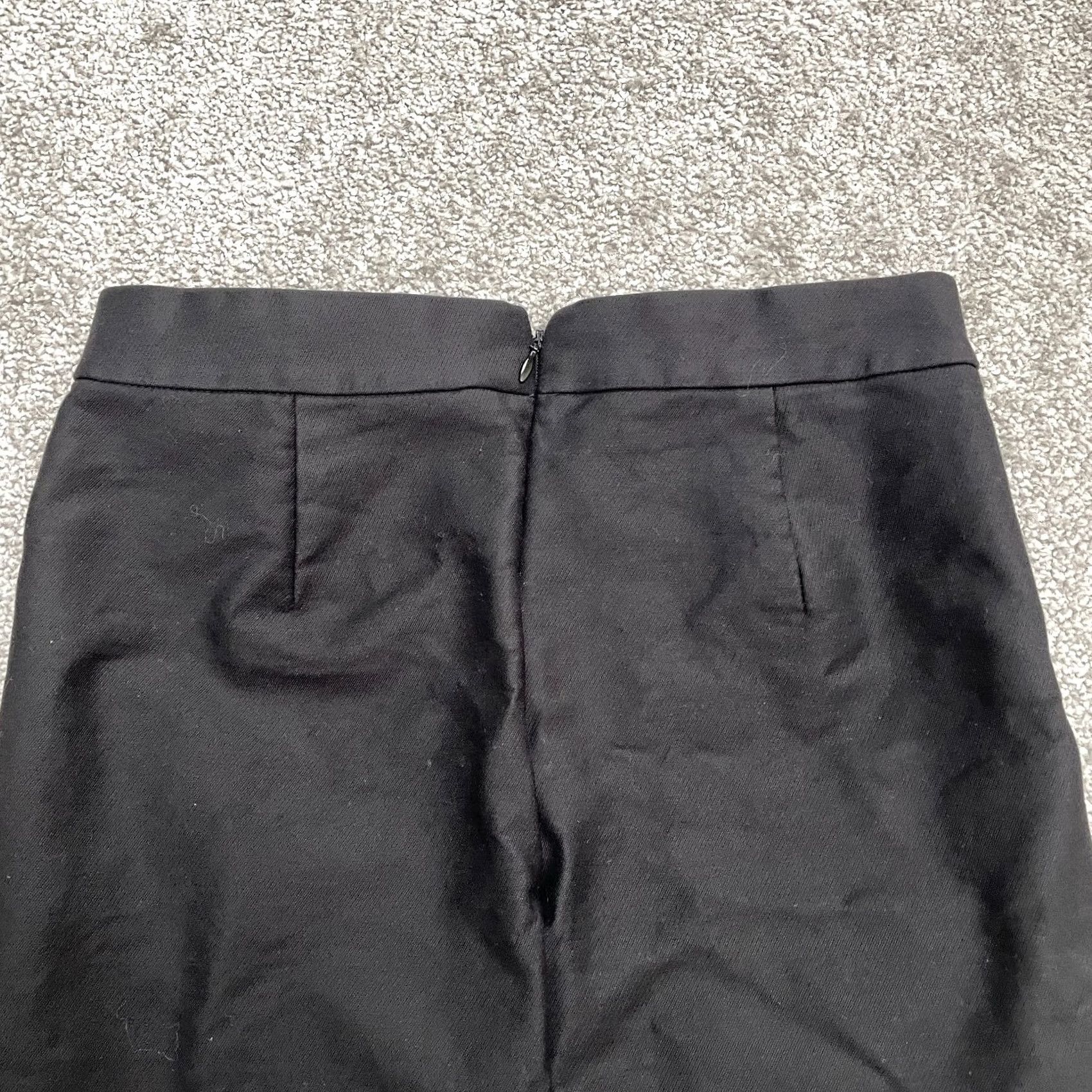 J.Crew J.CREW Skirt Women Black Knee Length Straight Pencil Lined Twill Classic 00 Size 24" / US 00 / IT 34 - 3 Thumbnail