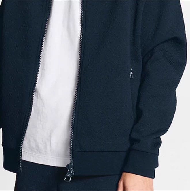 Louis Vuitton LV Embossed Monogram All Over Logo Midnight Blue Jacket Size US XL / EU 56 / 4 - 9 Thumbnail