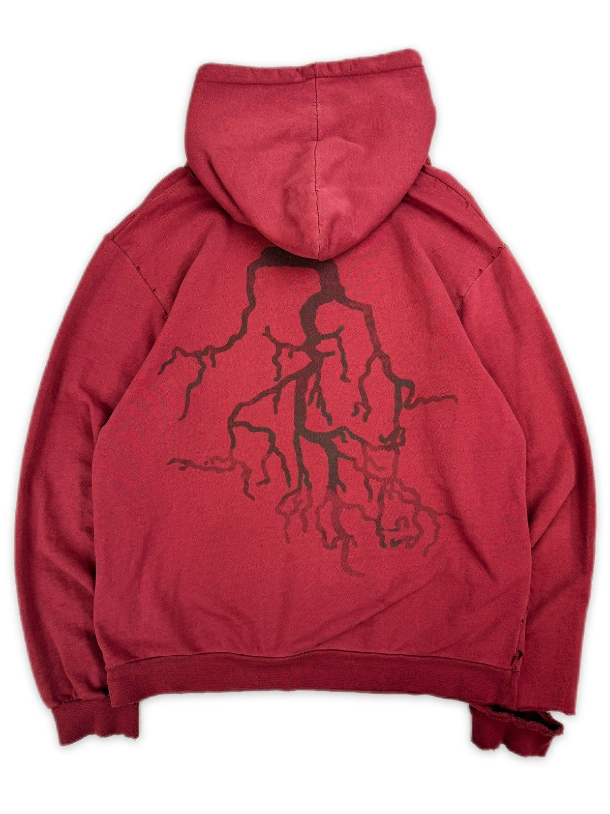 Raf Simons AW02 Raf Simons ‘Virginia Creeper’ Red Faded Roots Hoodie Size US M / EU 48-50 / 2 - 1 Thumbnail