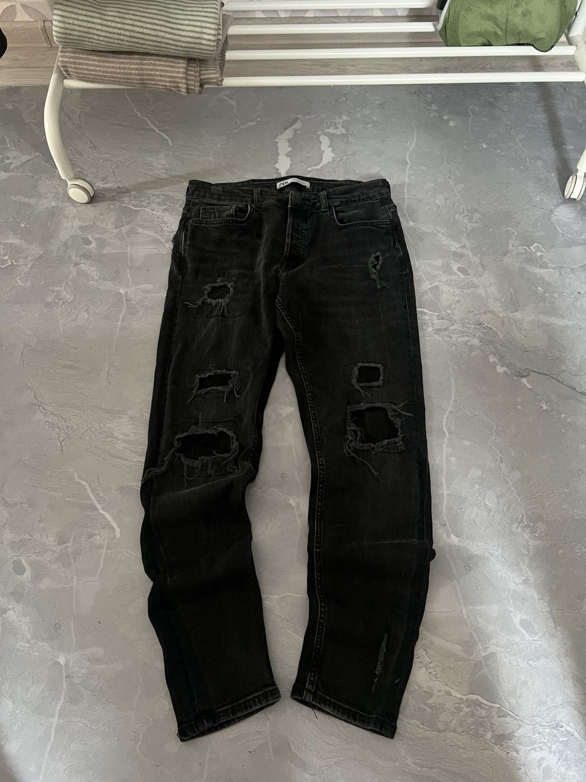 Japanese Brand Slim Distressed Bullet Japan Vibe / Number Nine Style Glam Size US 31 - 2 Thumbnail