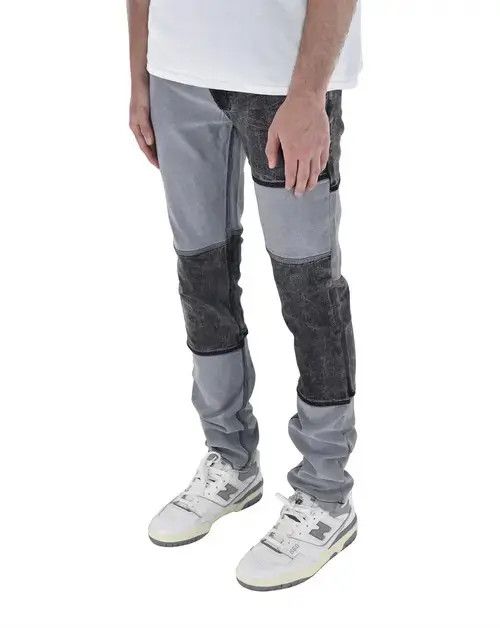 Vintage Patchwork Denim Grey/Black Size US 36 / EU 52 - 2 Thumbnail