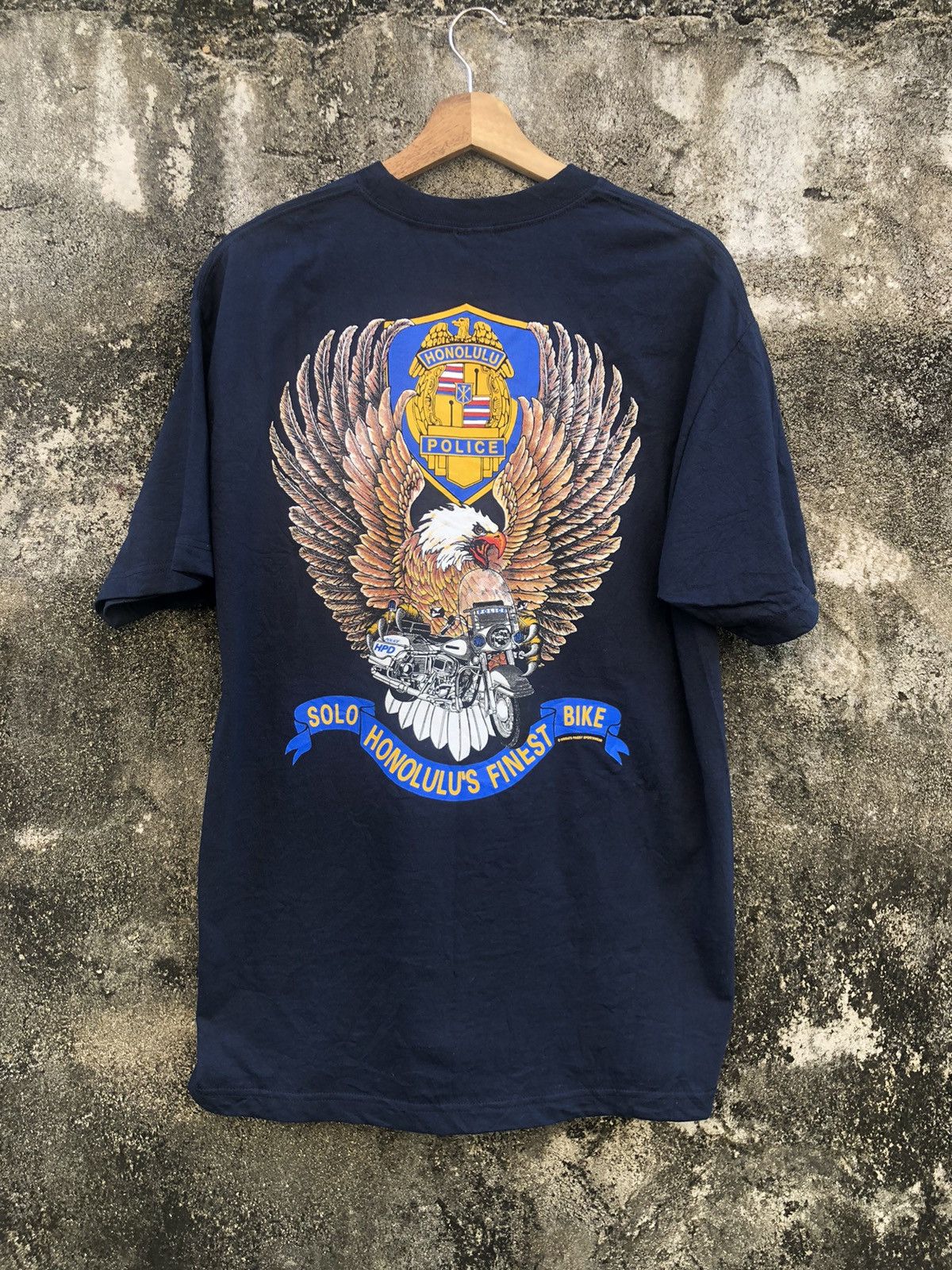 Harley Davidson × Vintage 2000s Vintage Honolulu Finest Bike Police Tshirt Size US L / EU 52-54 / 3 - 1 Thumbnail