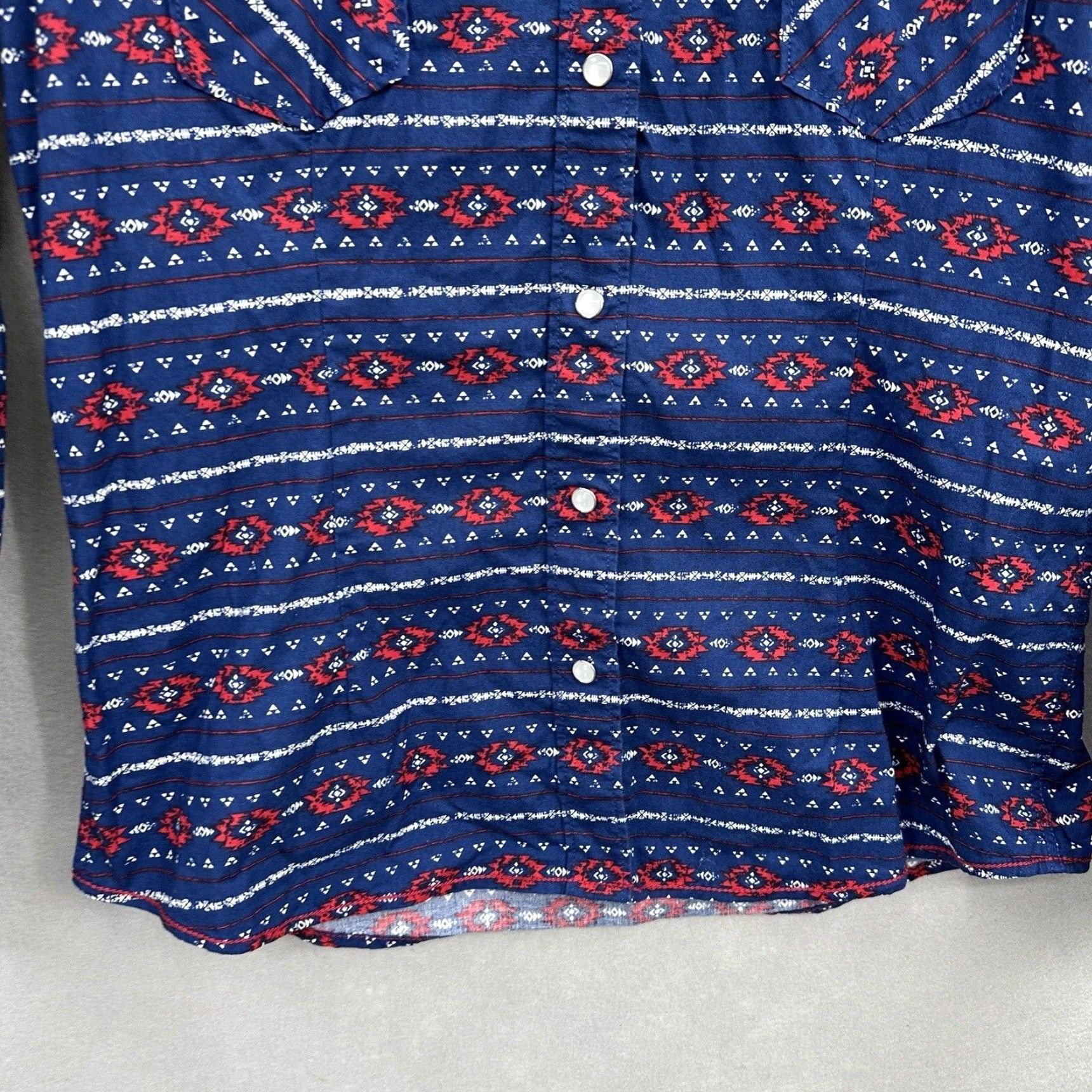 Vintage Panhandle Slim Western Shirt Womens Small Blue Aztec Cowgirl Snap Closure Casual Size S / US 4 / IT 40 - 4 Thumbnail