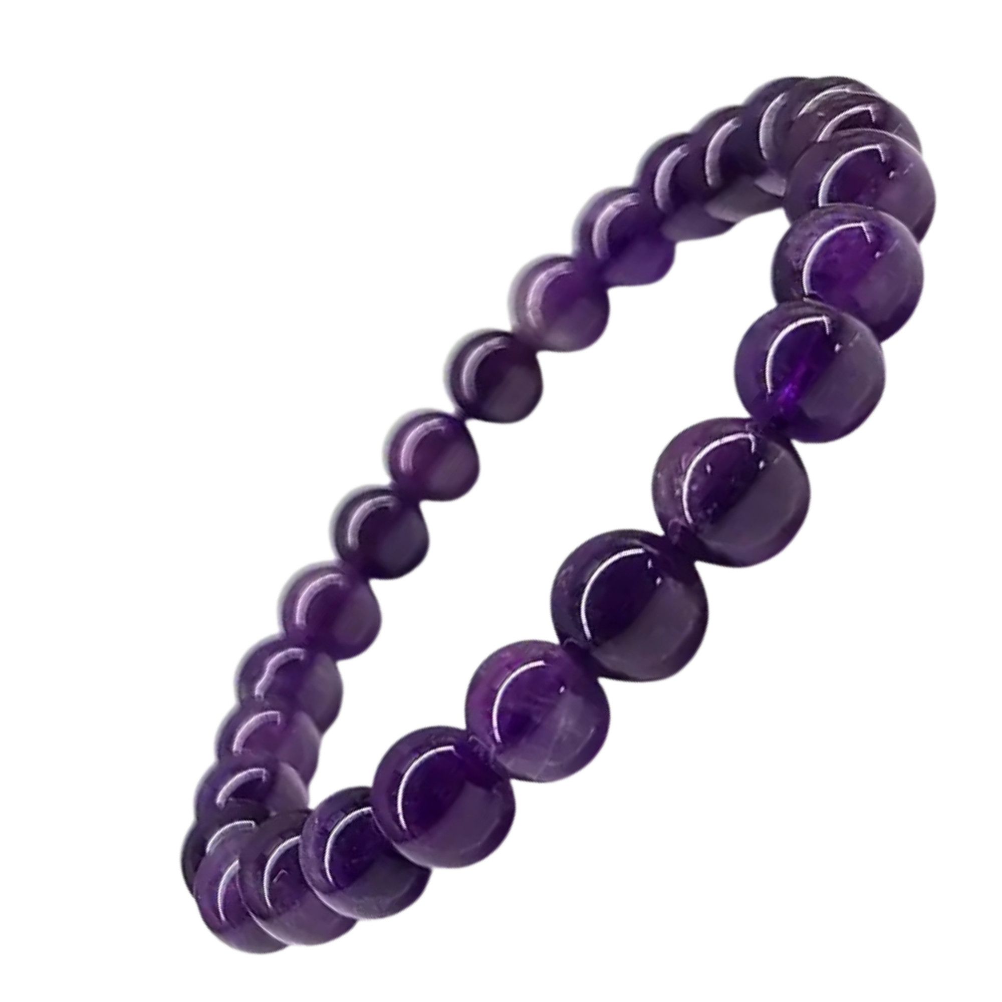 Other Deep Purple Amethyst Stretch Bracelet | Natural Crystal Size ONE SIZE - 2 Thumbnail