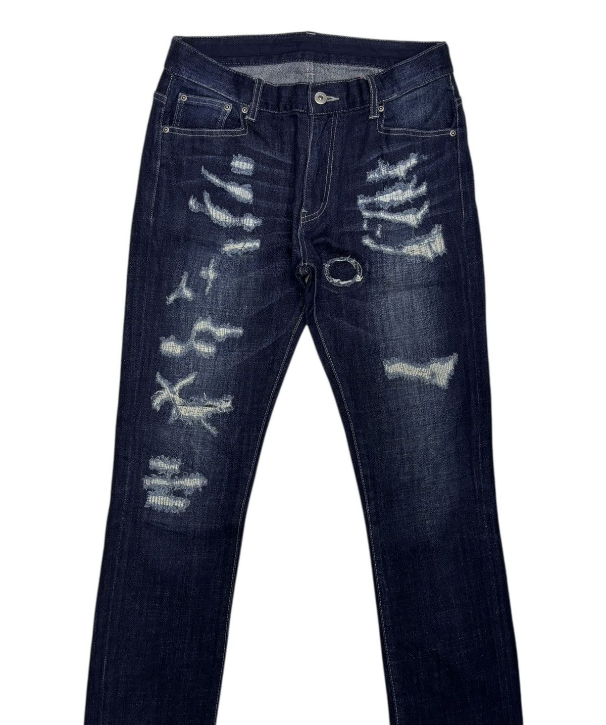Japanese Brand Regius Evolution Boro Patchwork Distressed Denim Jeans Size 31" - 2 Thumbnail