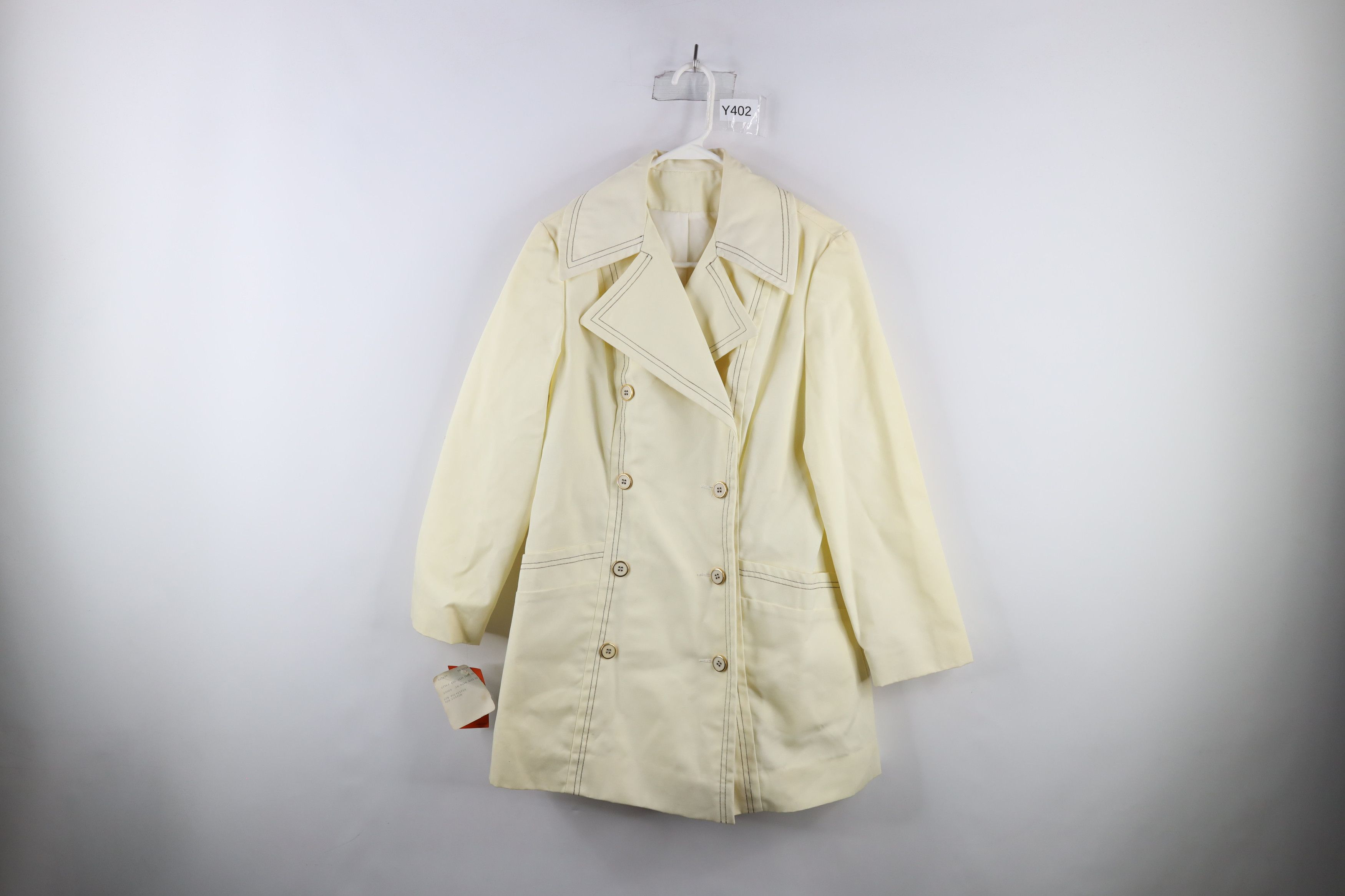 image of Deadstock Vintage 70's Streetwear Breasted Trench Coat Usa in Ivory, Women's (Size XL)