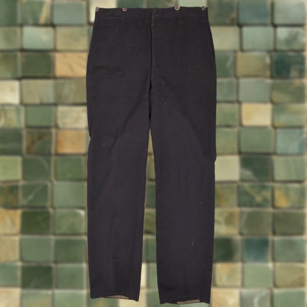 Vintage VINTAGE Men's VTG Early 1900s Buckleback Navy Blue Pants 34x32.5 Edwardian Wool Women? Size US 34 / EU 50 - 1 Thumbnail