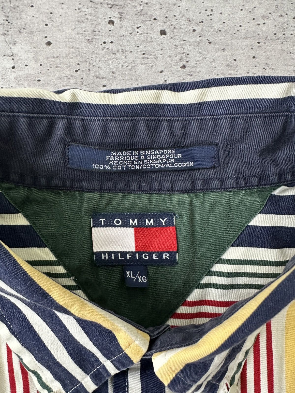 Tommy Hilfiger × Vintage Tommy Hilfiger Y2K Striped Shirt Notorious BIG style Size US XL / EU 56 / 4 - 5 Thumbnail