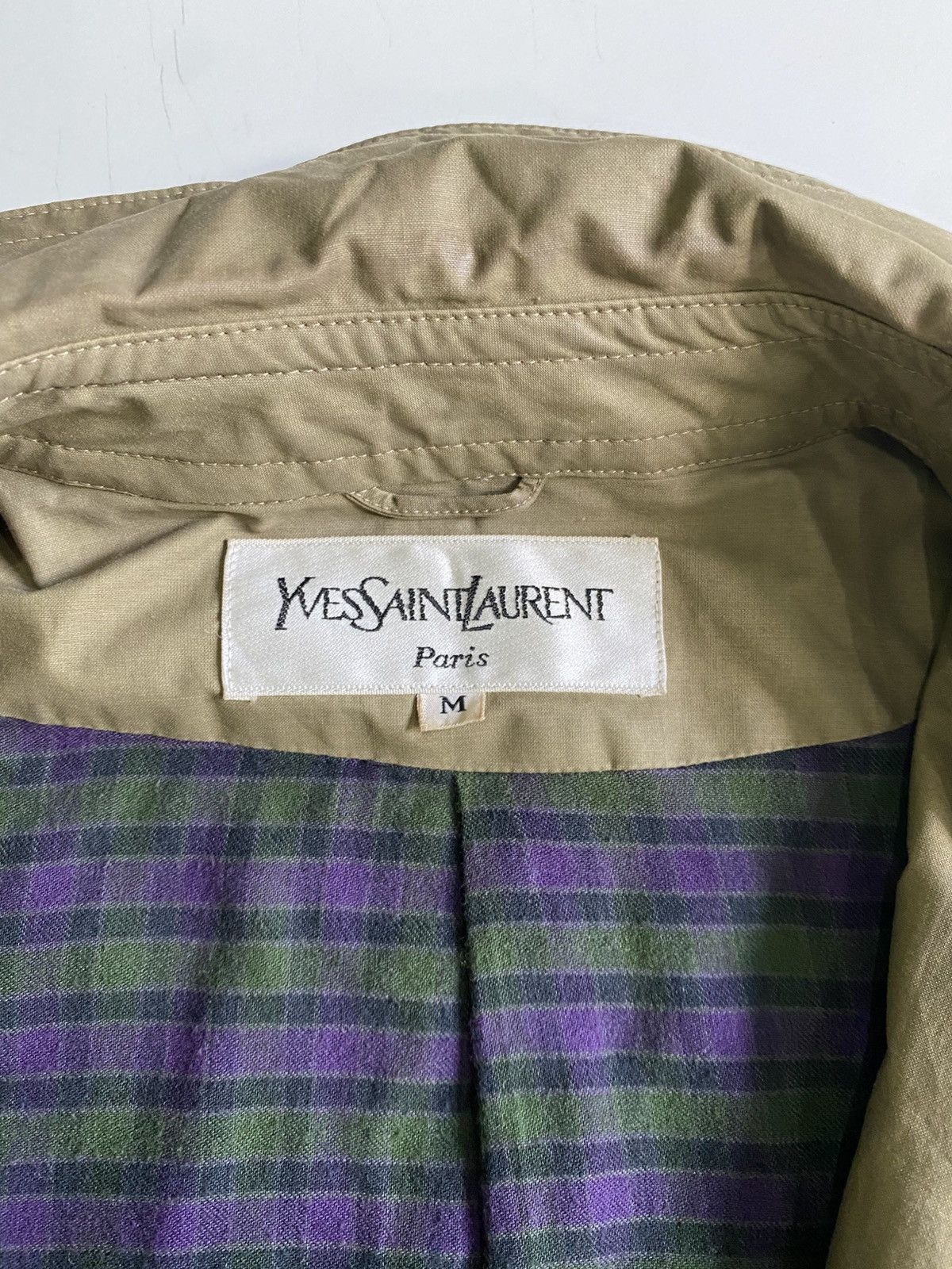 Yves Saint Laurent Vintage 80s Yves Saint Laurent Linen Long Men Jacket Size US M / EU 48-50 / 2 - 9 Thumbnail