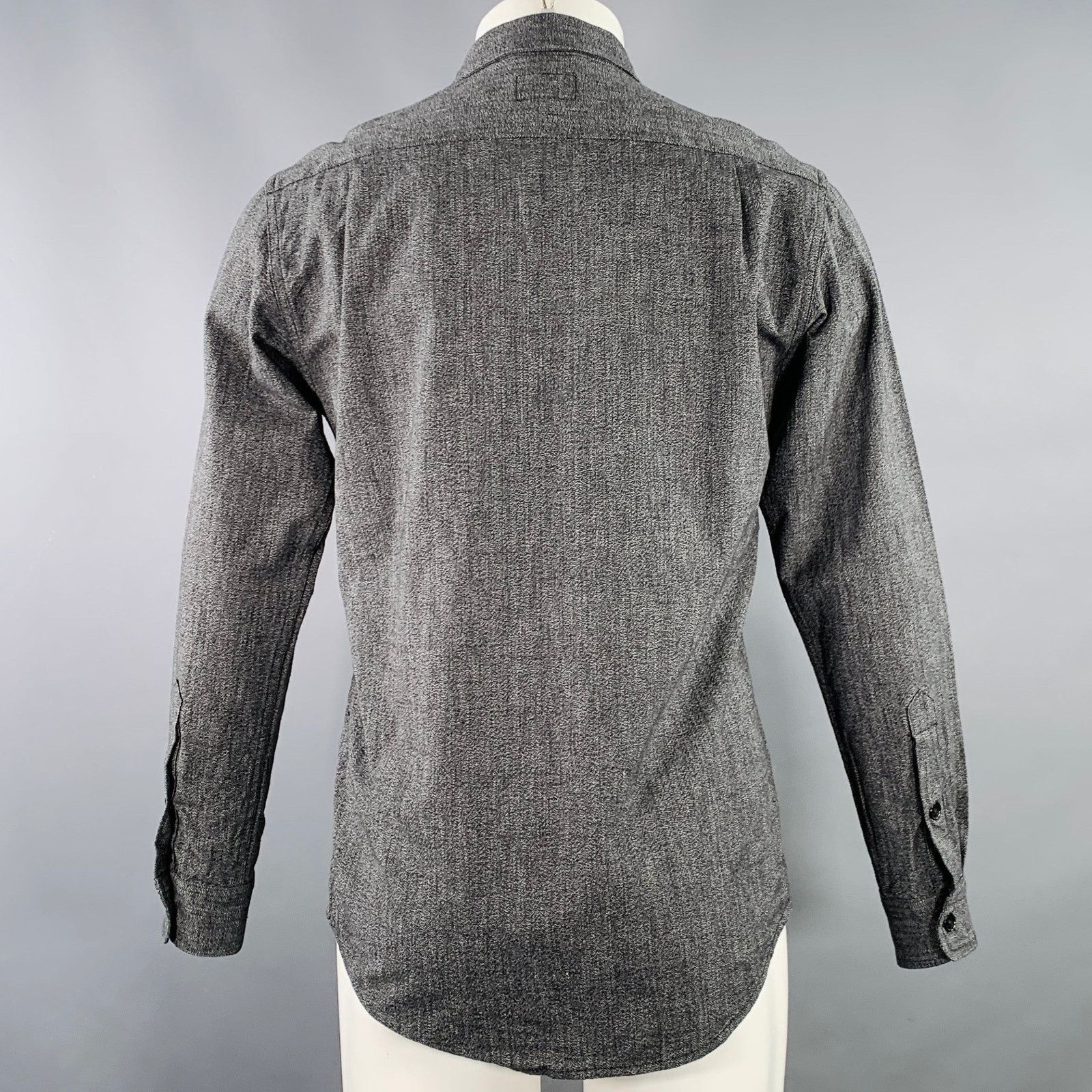 Jean Shop Size S Grey Black Cotton Two Pockets Long Sleeve Shirt Size US S / EU 44-46 / 1 - 3 Thumbnail