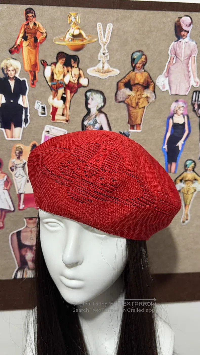 Vivienne Westwood Vivienne Westwood Red Openwork Saturn Beret Size ONE SIZE - 2 Thumbnail
