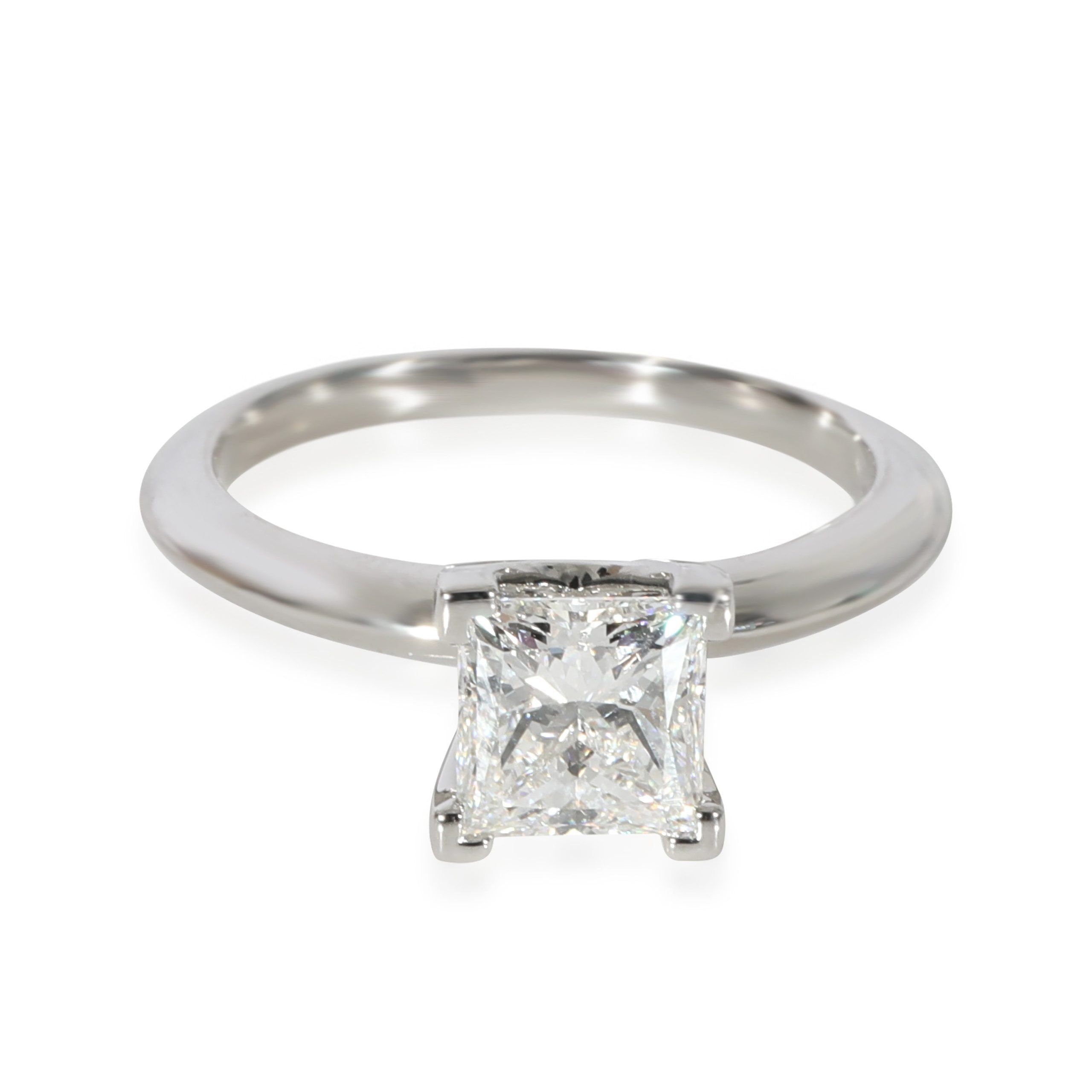 image of Tiffany Co Tiffany & Co. Princess Cut Diamond Engagement Ring In F Vs1 1.03 Ctw in Silver, Women's