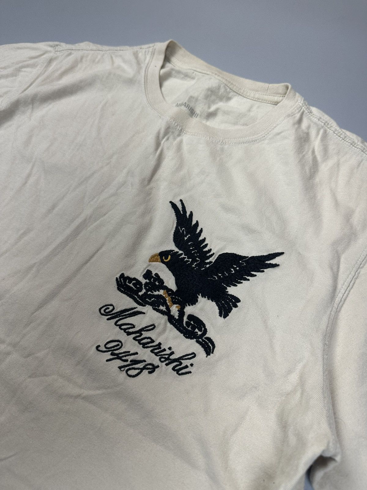 Maharishi Maharishi Baggy Tee Eagle Logo Beige Size US M / EU 48-50 / 2 - 3 Thumbnail