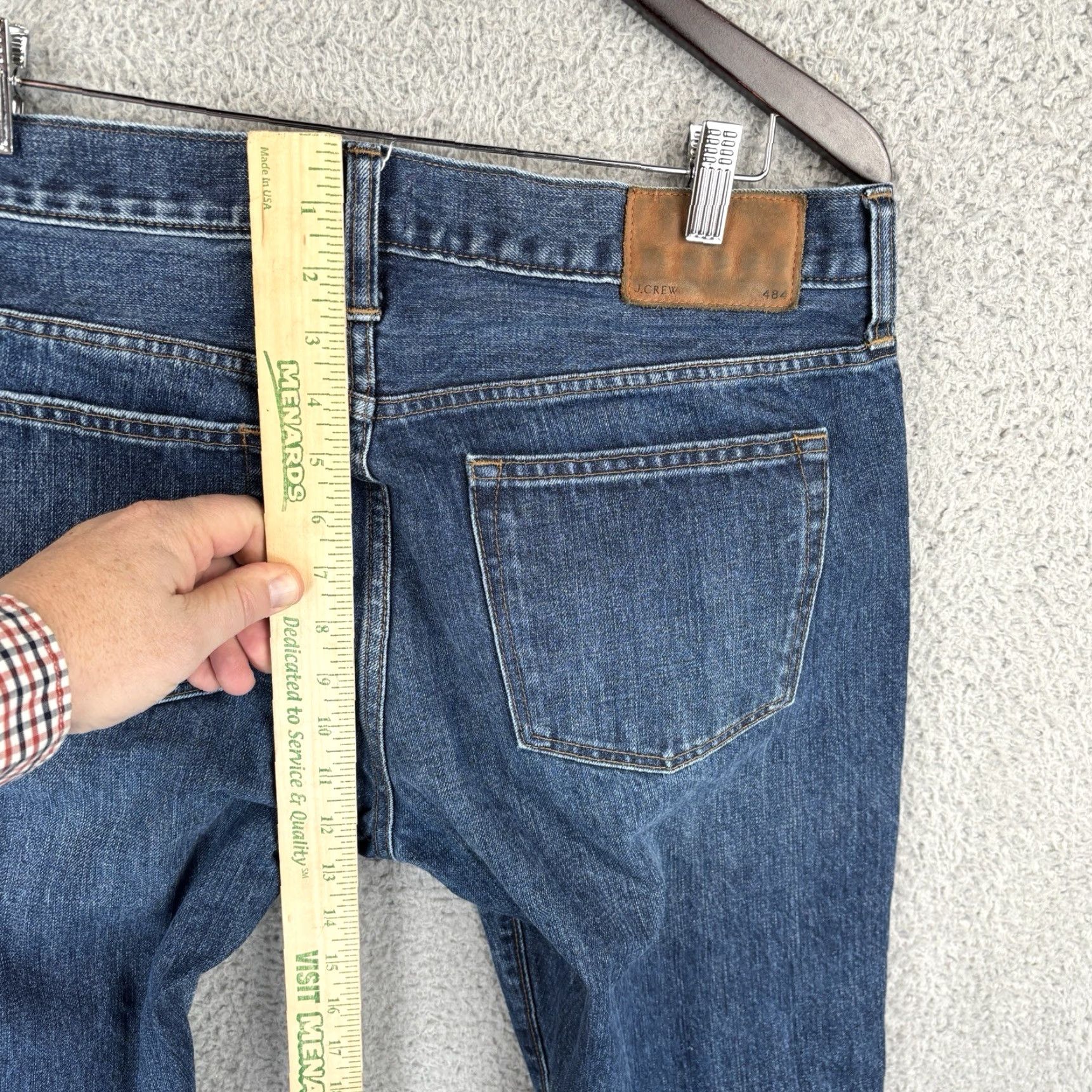 J.Crew VINTAGE (not applicable) J. Crew 484 Slim Fit Jeans Mens 33x32 Blue Denim Whiskered 100% Cotton Comfort Stretch Denim Shirt? Size US 33 - 6 Thumbnail