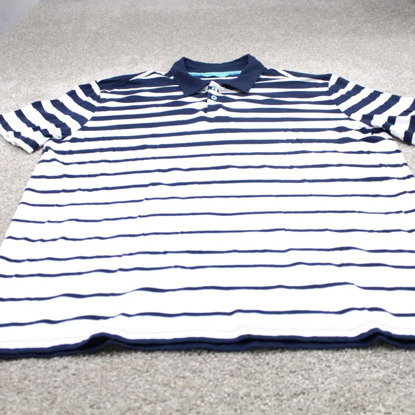 Tori Richard Tori Richard Honolulu Polo Shirt Men XL Blue/White Cotton Short Sleeve Pullover Size US XL / EU 56 / 4 - 2 Thumbnail