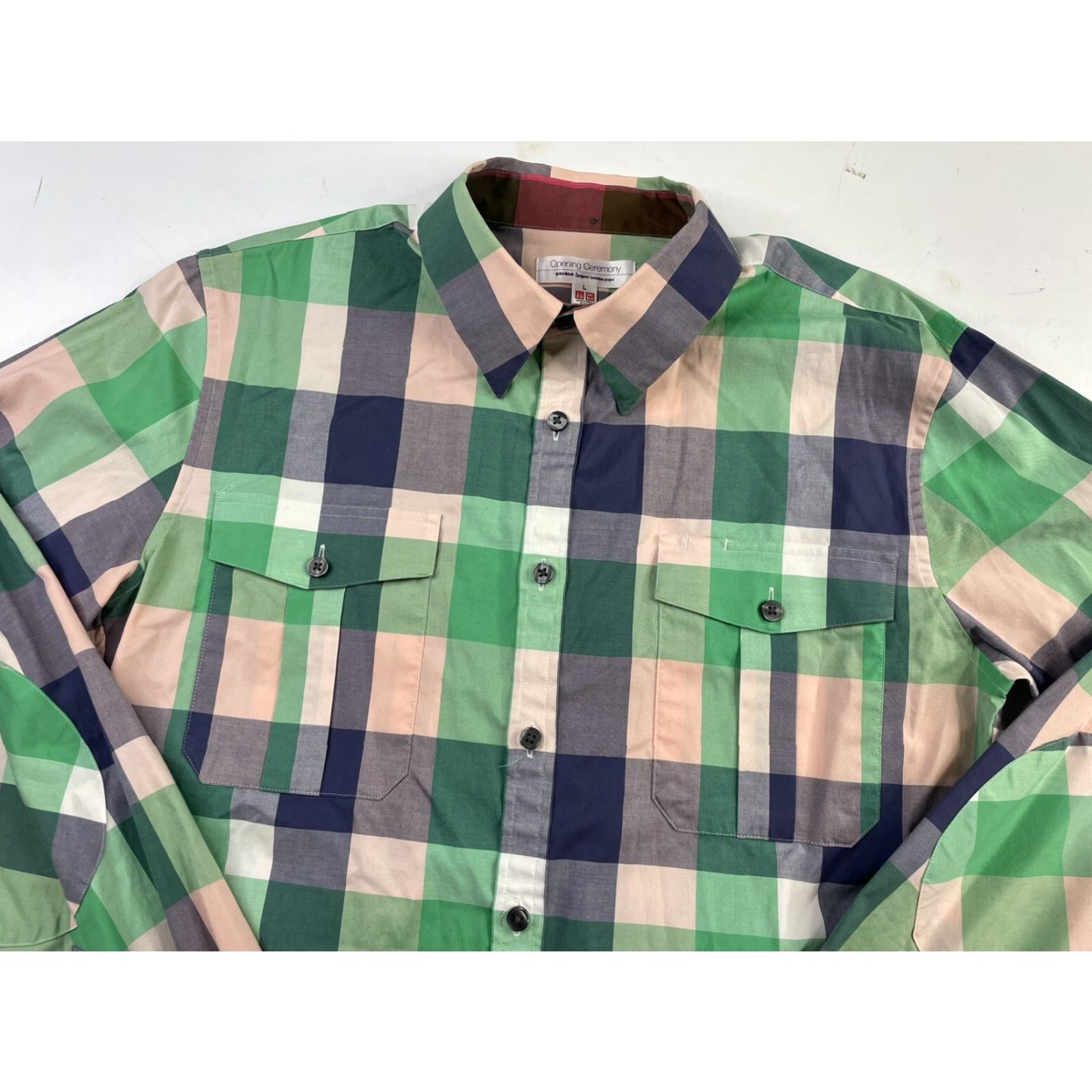 Uniqlo Uniqlo Opening Ceremony Mens Shirt Button-Up Colorful Plaid Long Sleeve Size L Multicolor Size US L / EU 52-54 / 3 - 2 Thumbnail