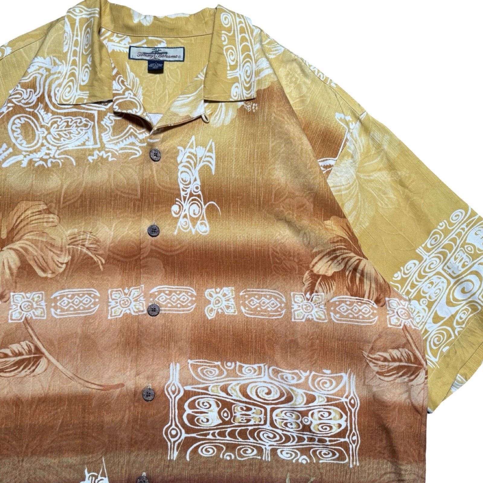 Tommy Bahama Tommy Bahama Silk Hawaiian Shirt Mens Sunburst Orange L Size US L / EU 52-54 / 3 - 2 Thumbnail
