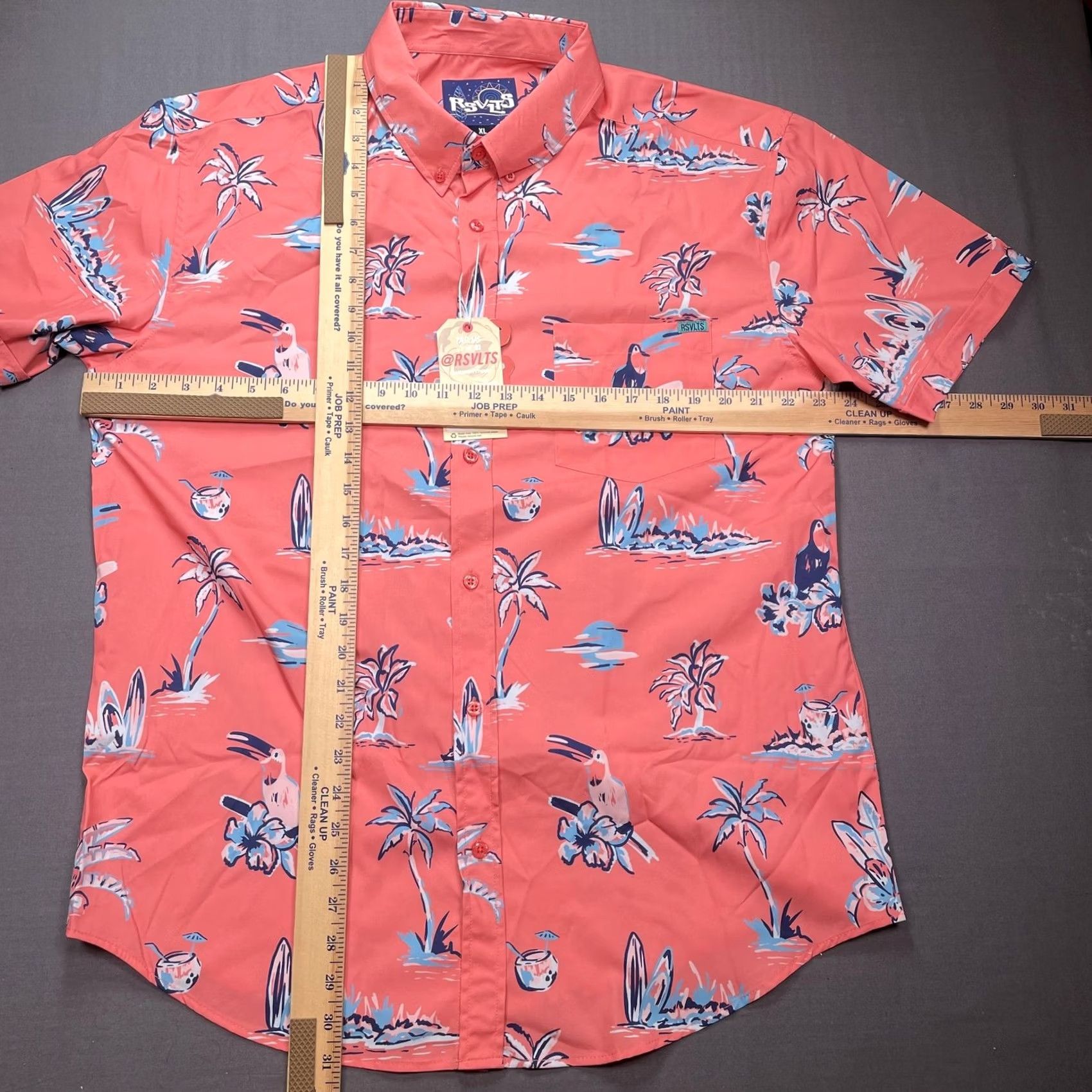 Vintage RSVLTS Shirt Mens XL Pink Toucans Are Better Than One Short Sleeve Button-Up Size US XL / EU 56 / 4 - 6 Thumbnail