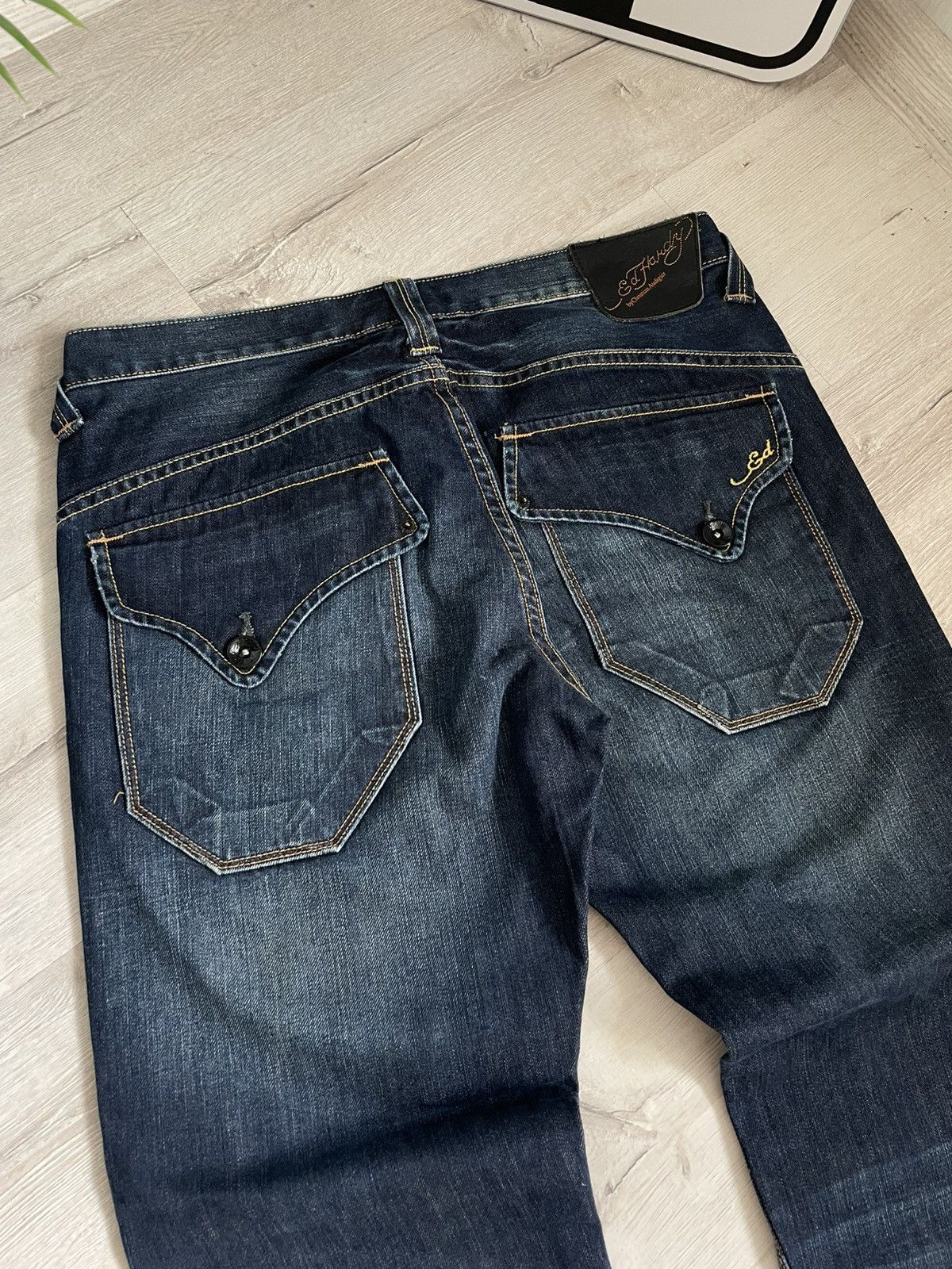 Ed Hardy Y2k Vintag Ed Hardy by Christian Audigier Jeans Washed Denim Size US 34 / EU 50 - 12 Thumbnail