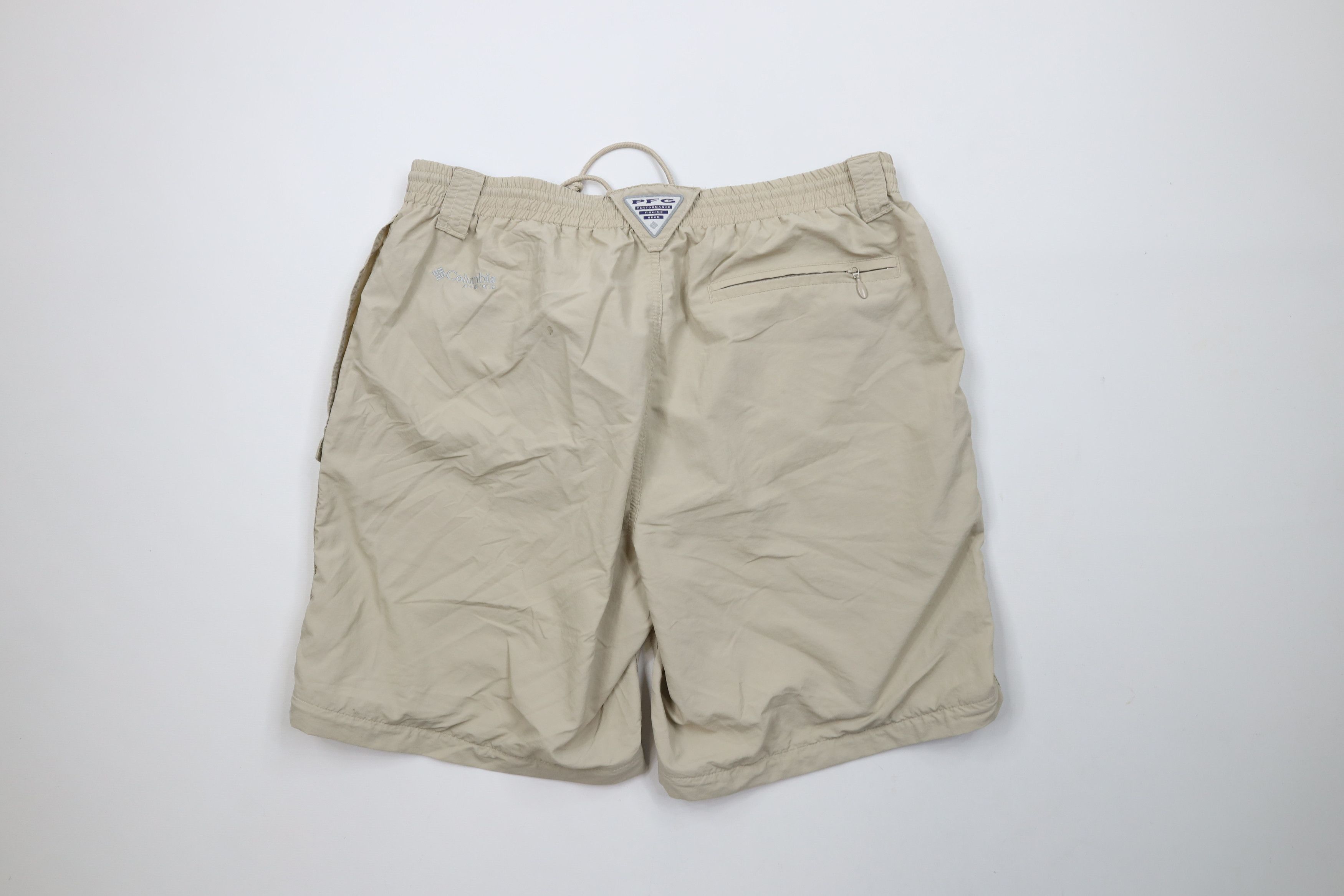 Columbia × Vintage Vintage Columbia PFG Above Knee Lined Cargo Shorts Beige Size US 34 / EU 50 - 10 Thumbnail