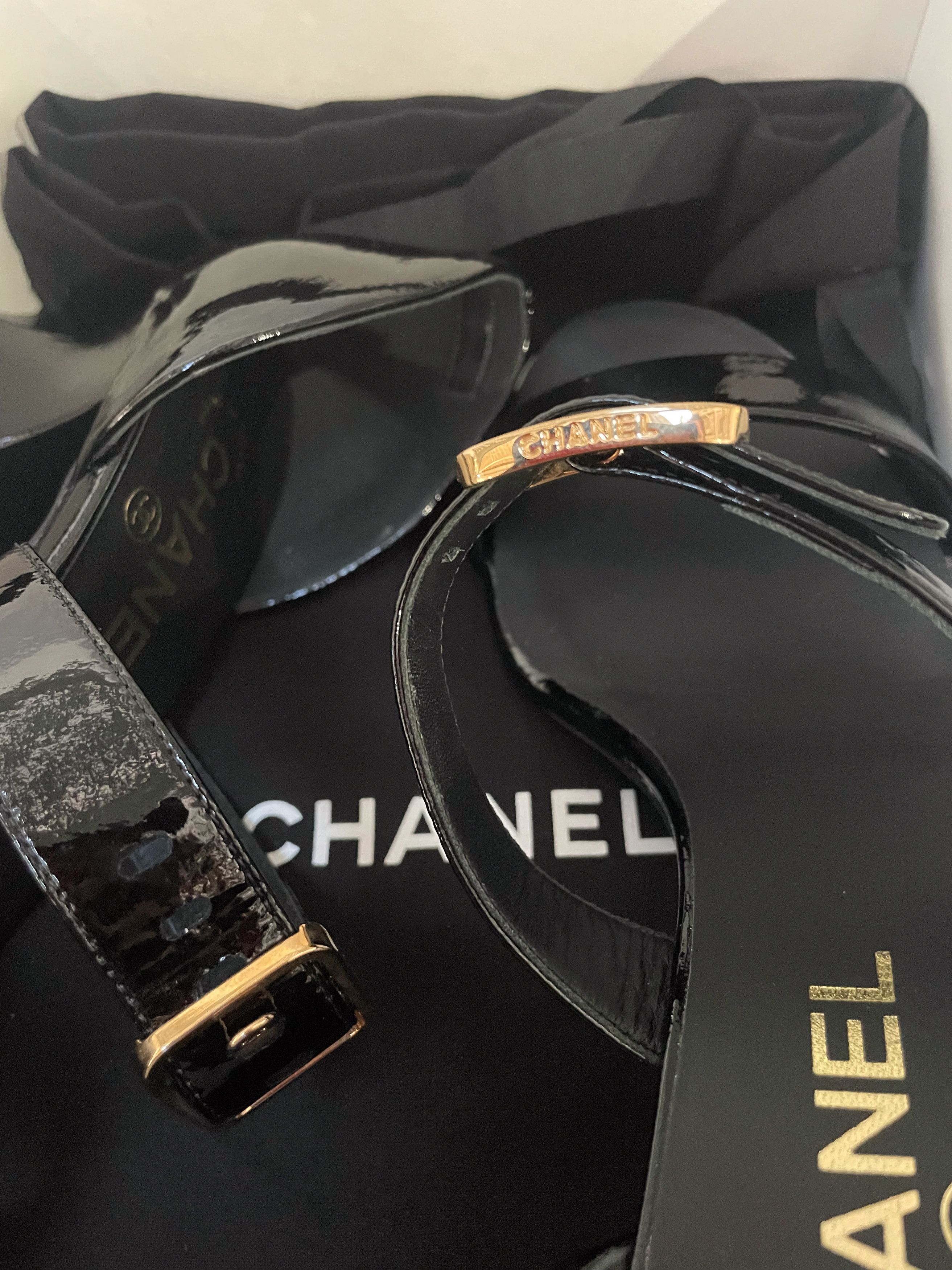 Chanel Black Heel Sandals Size US 7.5 / IT 37.5 - 8 Thumbnail