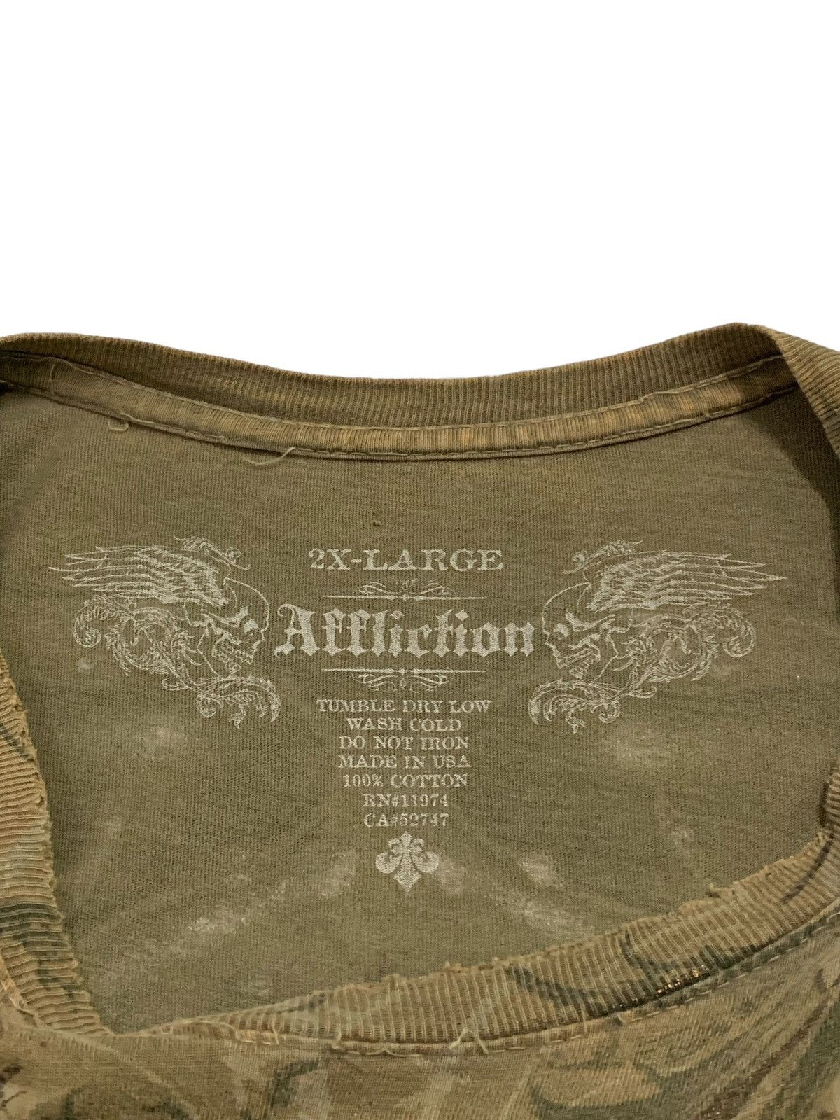 14th Addiction Affliction Distressed Thrash Gothic Punk Angel Wing USA Tee Size US XXL / EU 58 / 5 - 24 Thumbnail