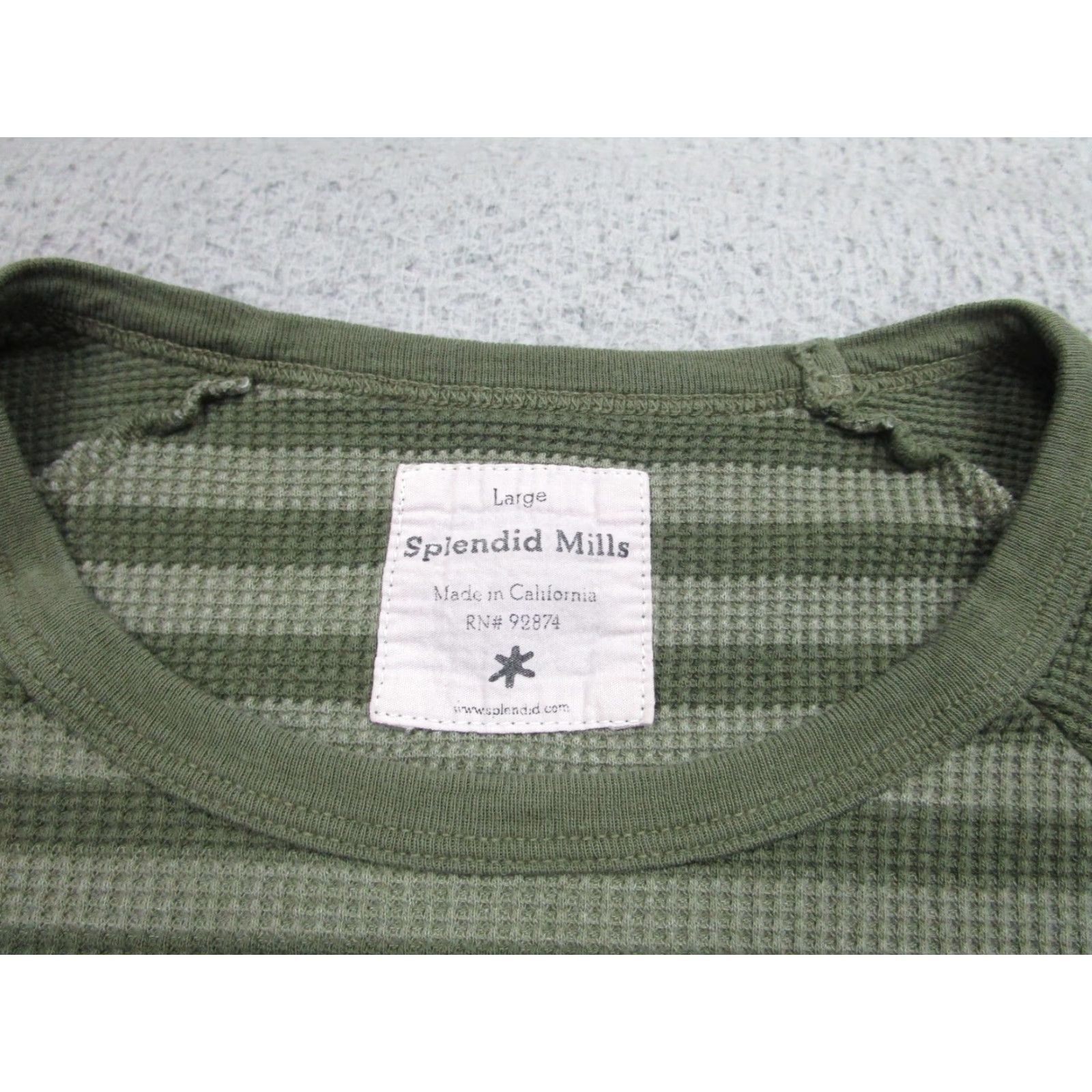 Splendid Splendid Mills Pullover Shirt Mens Large Green Waffle Raglan Crew Knit Striped Made USA Size US L / EU 52-54 / 3 - 5 Thumbnail