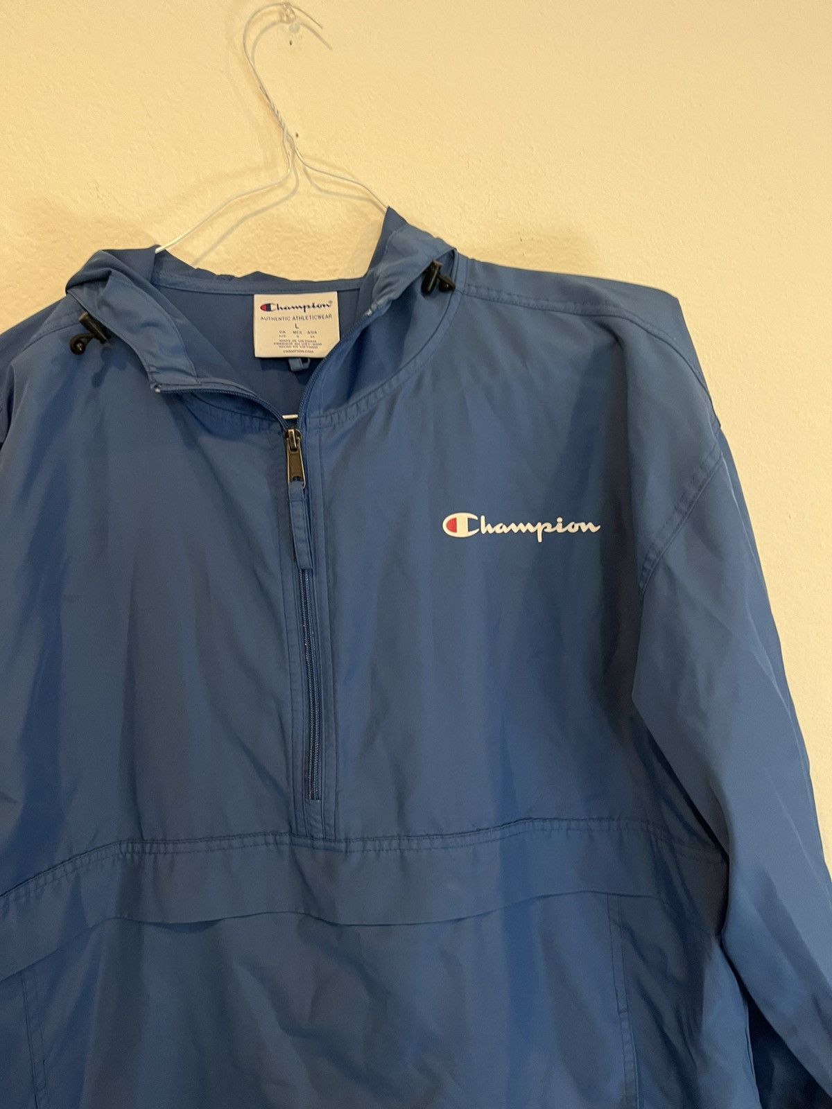 Champion Champion Men's Hoodie 1/2 Zip Windbreaker Polyester Jacket Size US L / EU 52-54 / 3 - 3 Thumbnail