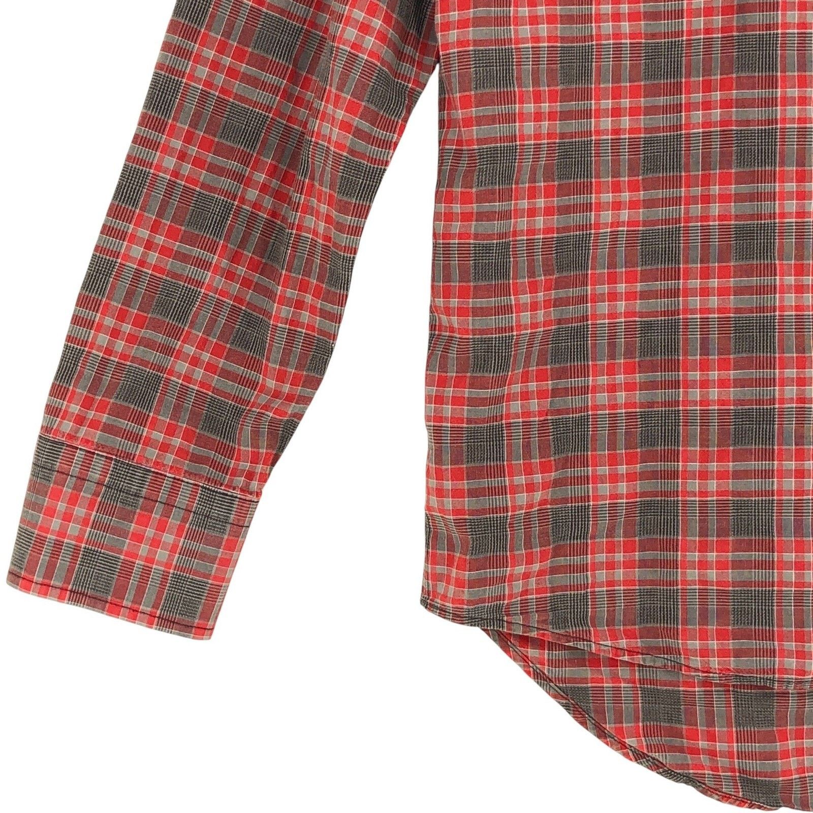 Billy Reid Billy Reid Shirt S Red Gray Plaid Long Sleeve Button Up Size US S / EU 44-46 / 1 - 4 Thumbnail